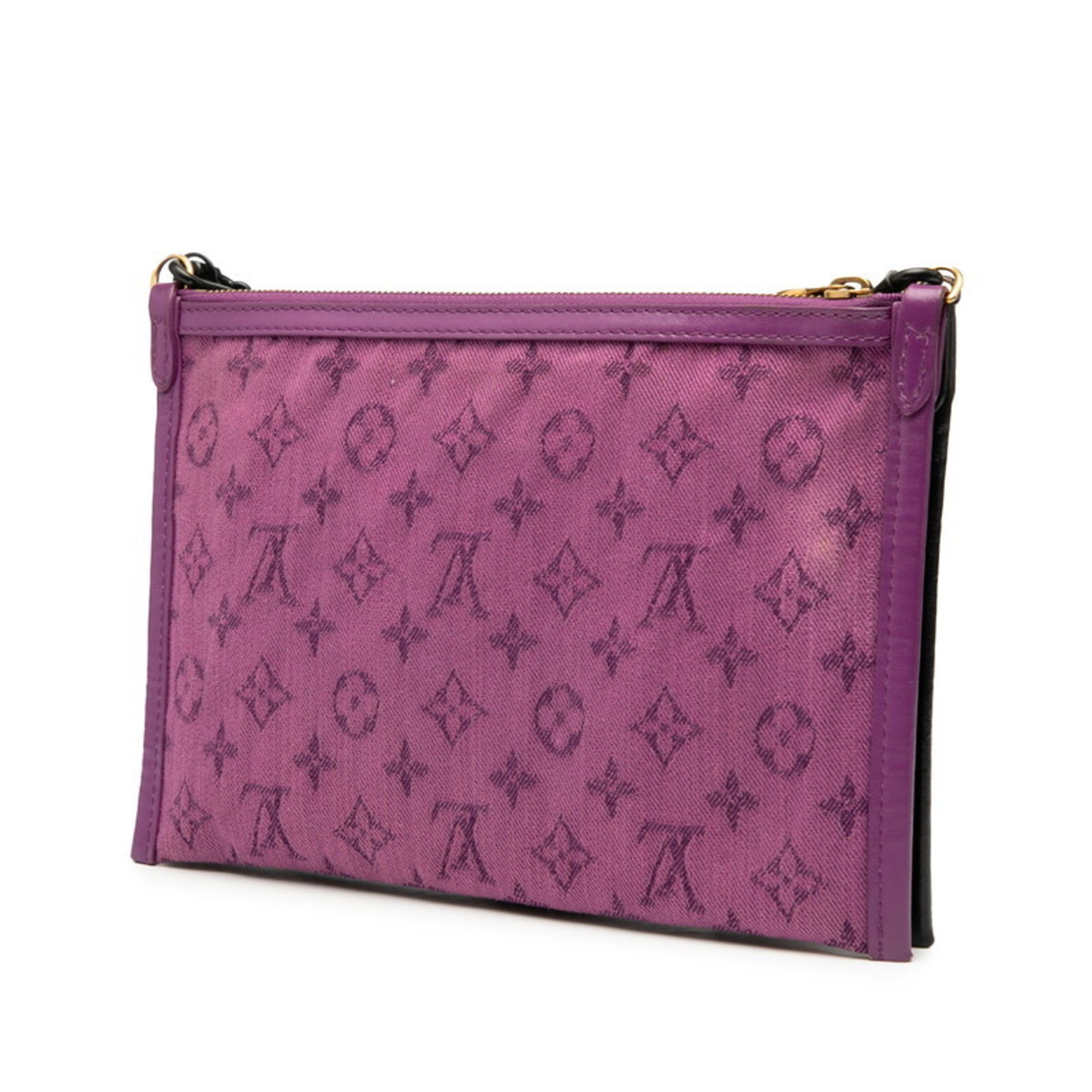 Louis Vuitton Brown Marron Purple Pvc Canvas Leather Shoulder Bag (Pre-Owned)