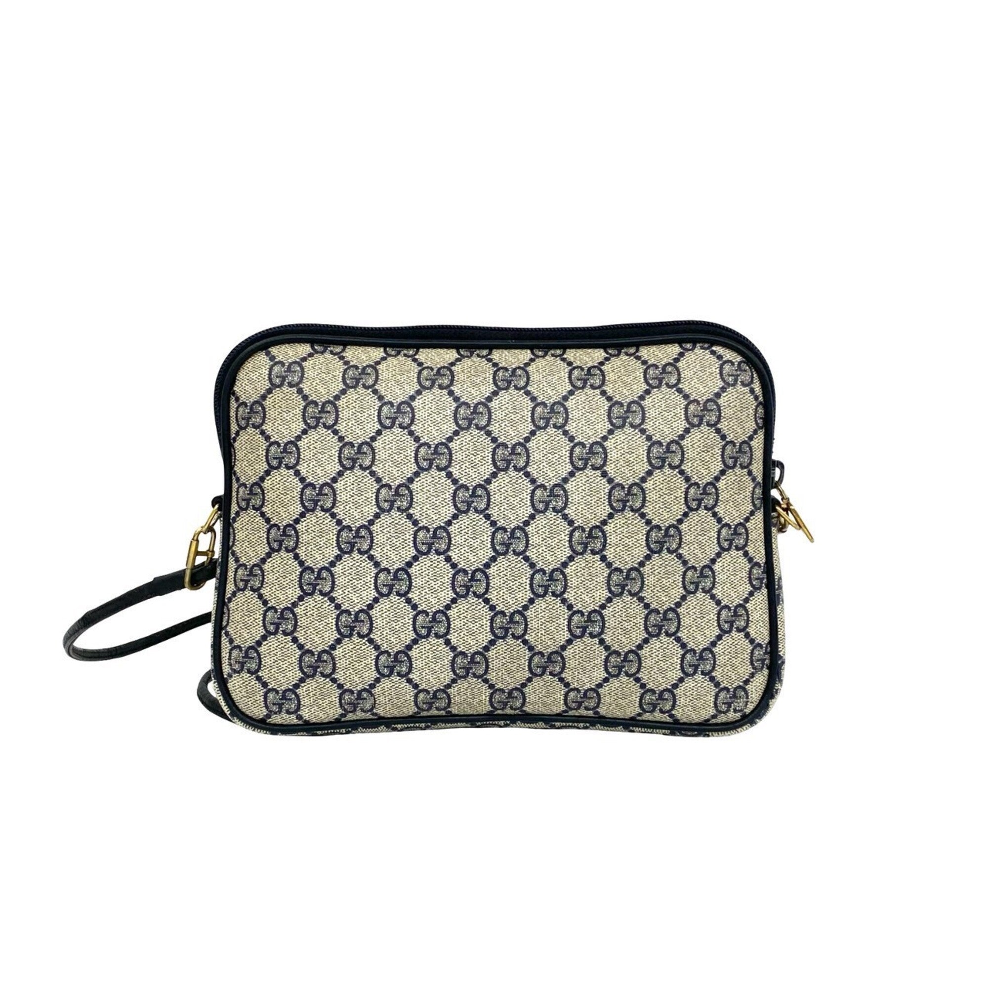 Gucci Navy Leather Pvc Pochette Shoulder Bag (Pre-Owned)