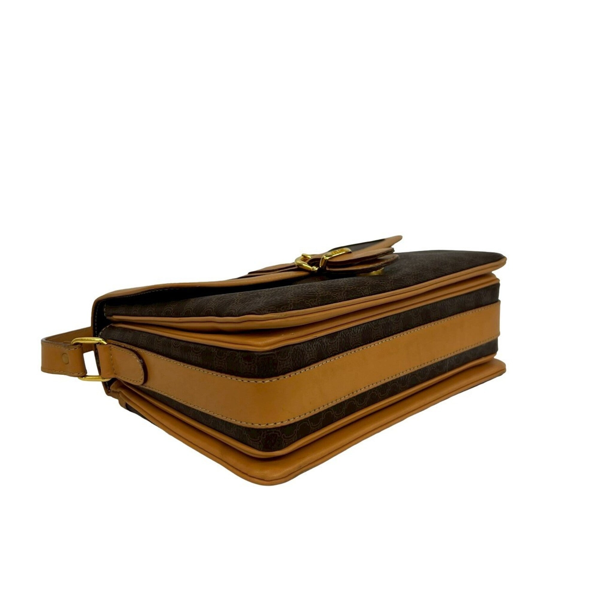 Celine Brown Leather Pvc Pochette Shoulder Bag (Pre-Owned)