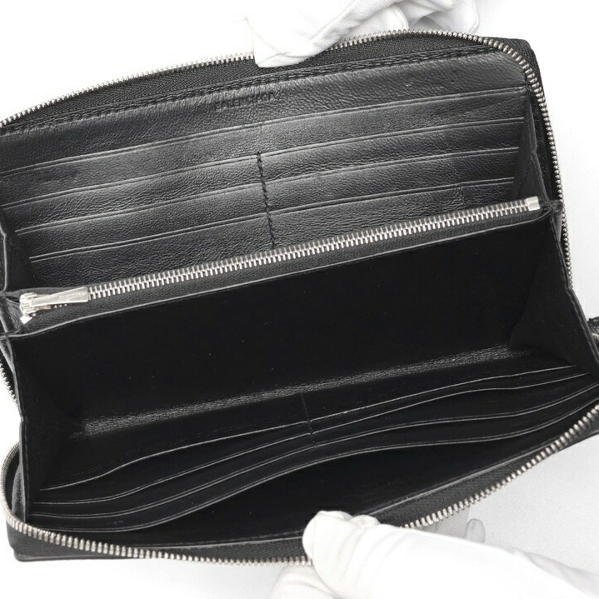 Balenciaga Black Leather Long Wallet (Bi-Fold) (Pre-Owned)