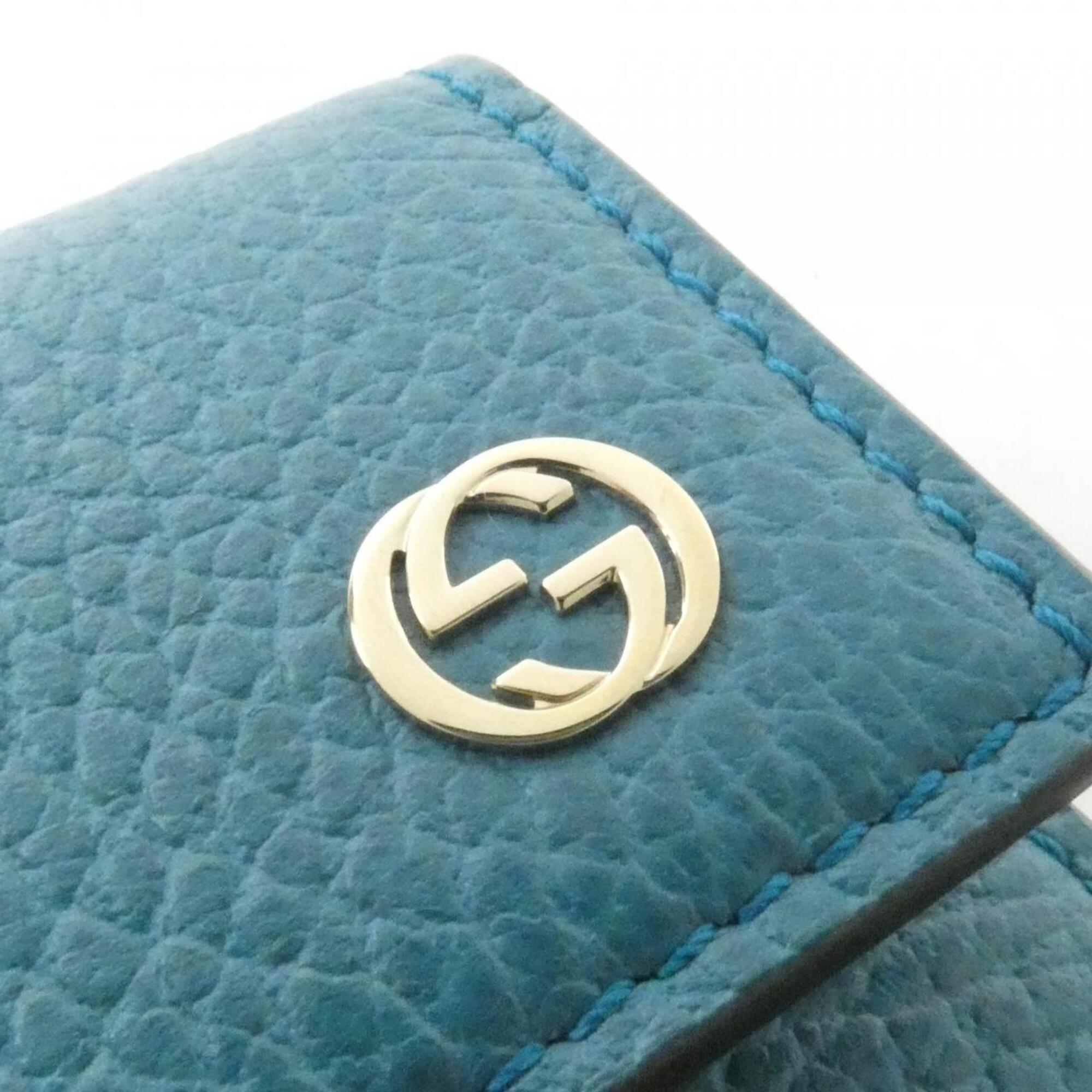 Gucci Blue Green Teal Leather Wallet (Bi-Fold) (Pre-Owned)