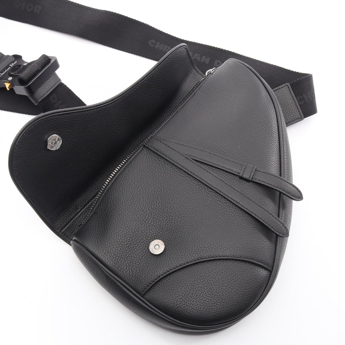 Christian Dior Black Leather Fanny Pack Sling Bag (Pre-Owned)