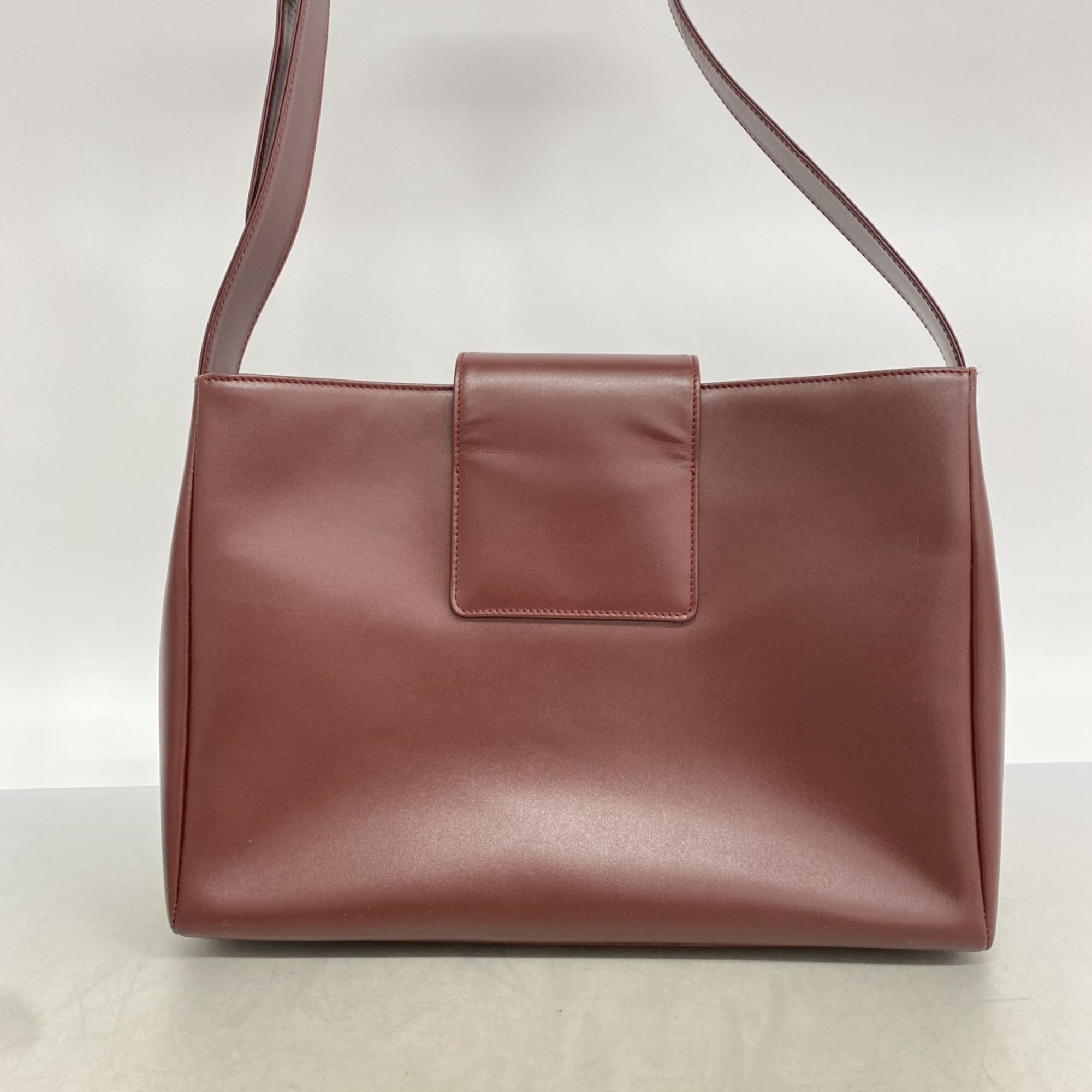 Cartier Bordeaux Leather Shoulder Bag (Pre-Owned)