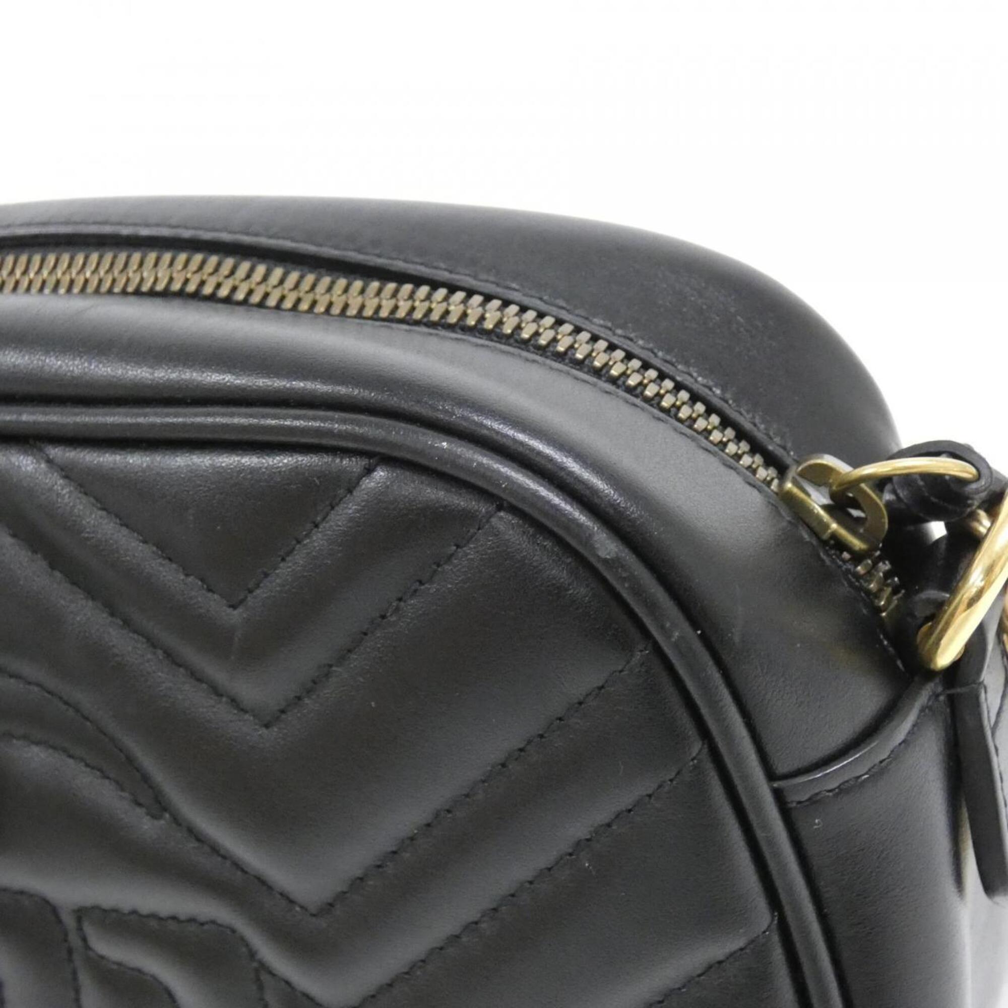 Gucci Gg Marmont Black Quilting Leather Shoulder Bag (Pre-Owned)