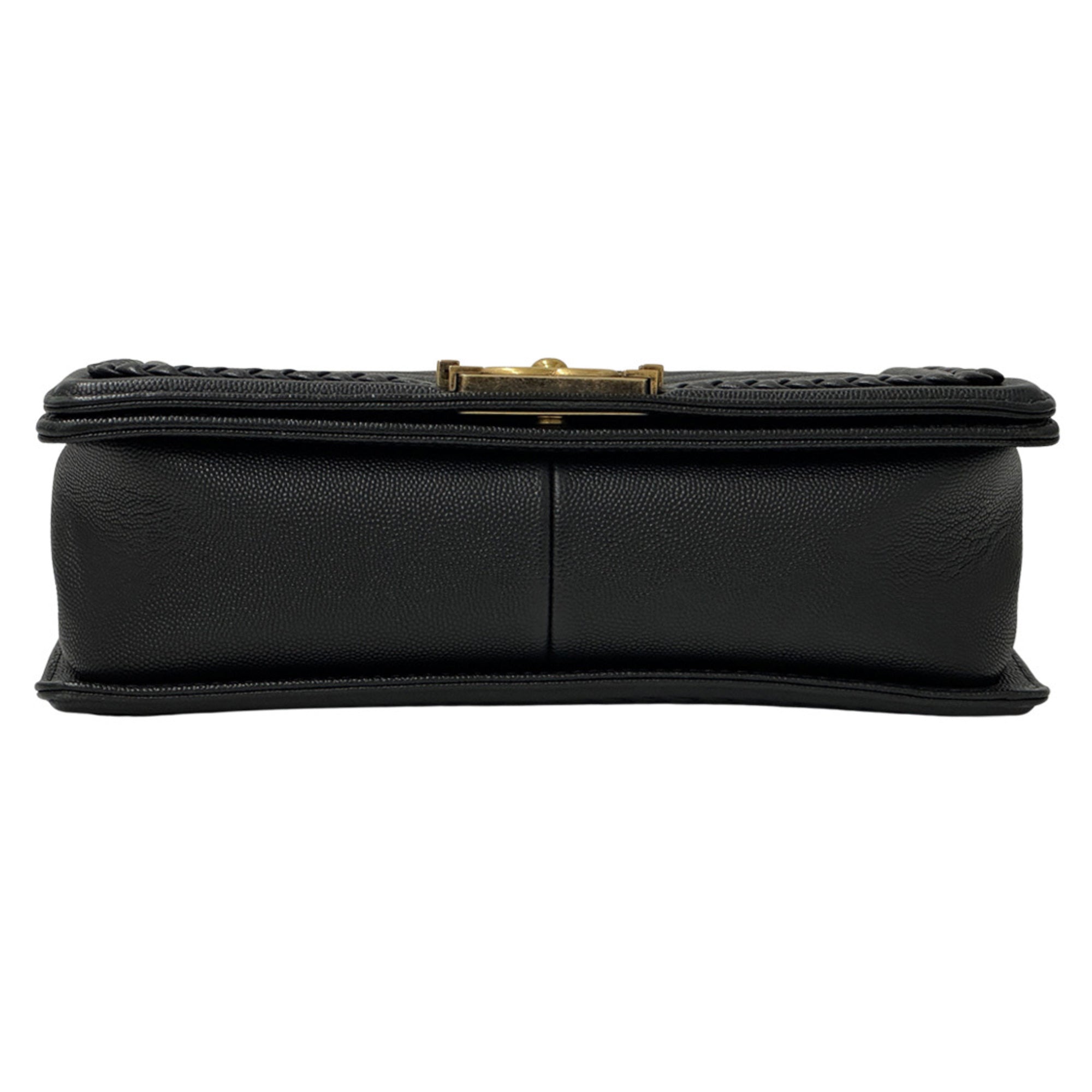 Chanel Black Grained Calfskin Handbag Shoulder Bag (Pre-Owned)