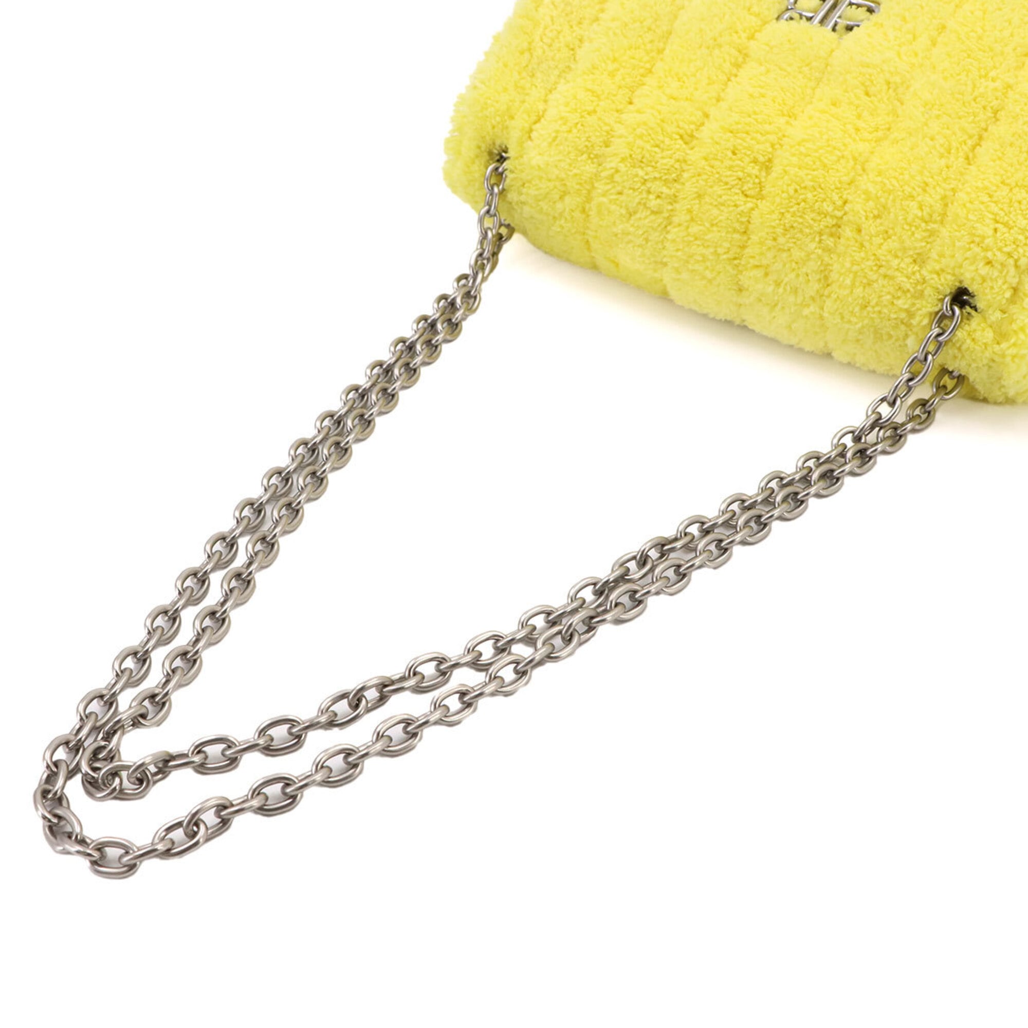 Balenciaga Yellow Pile Fabric Leather Handbag Shoulder Bag (Pre-Owned)