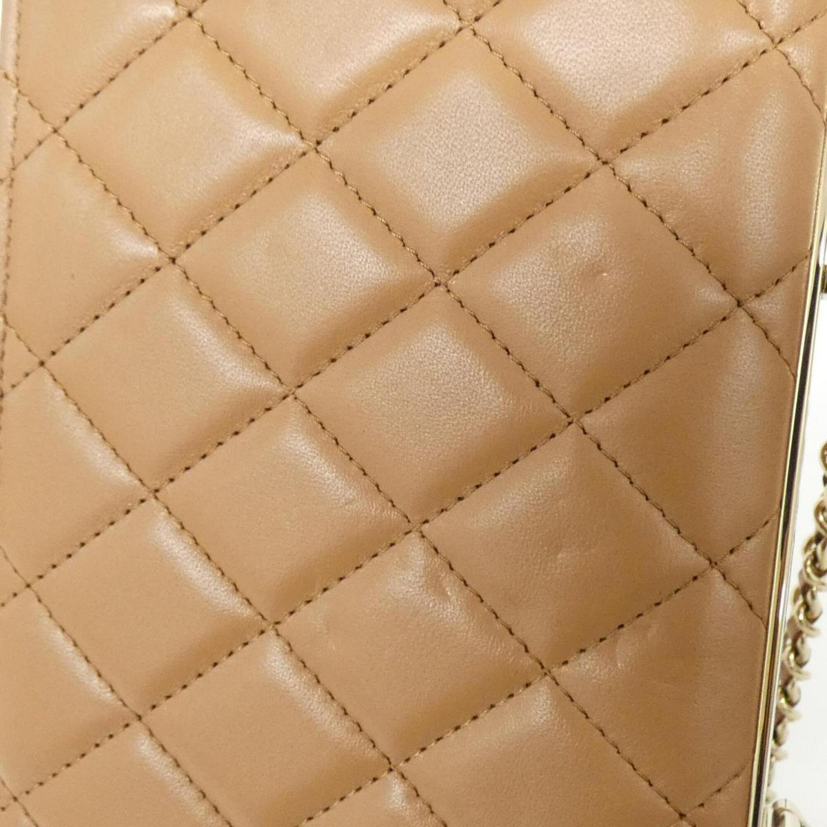 Chanel Dark Beige Leather Handbag Shoulder Bag (Pre-Owned)