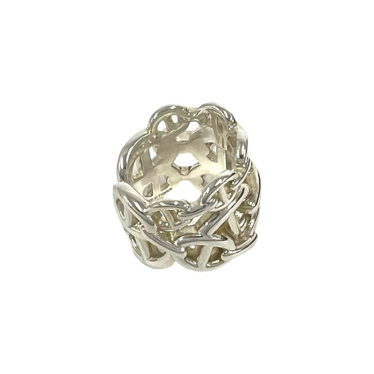 Hermes Silver Silver 925 Band Ring (Pre-Owned)