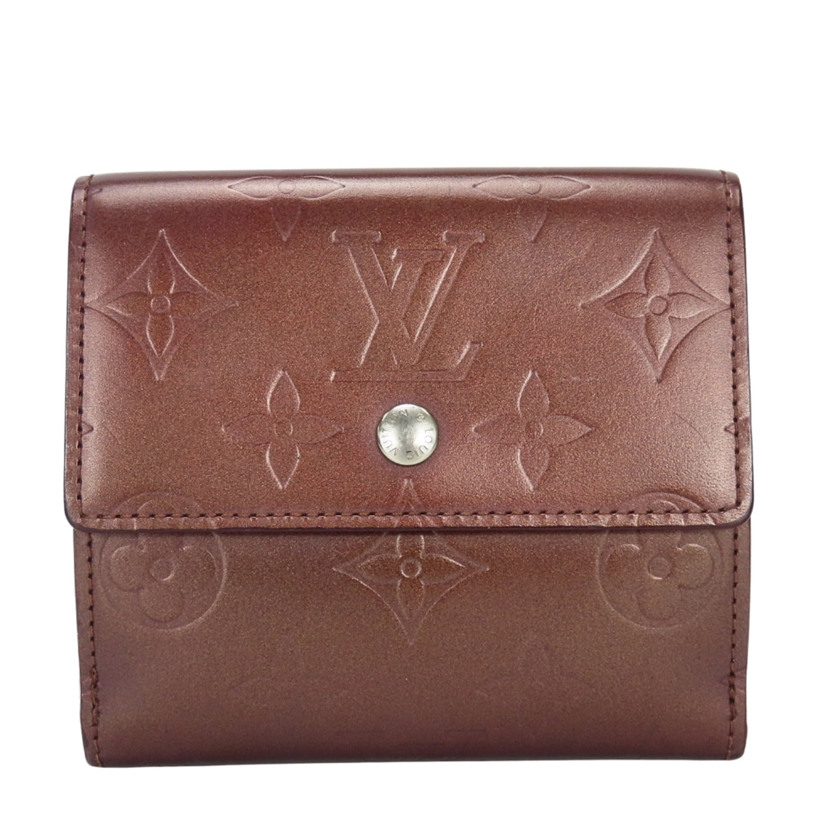 Louis Vuitton Bordeaux Violet Monogram Mat Wallet (Tri-Fold) (Pre-Owned)