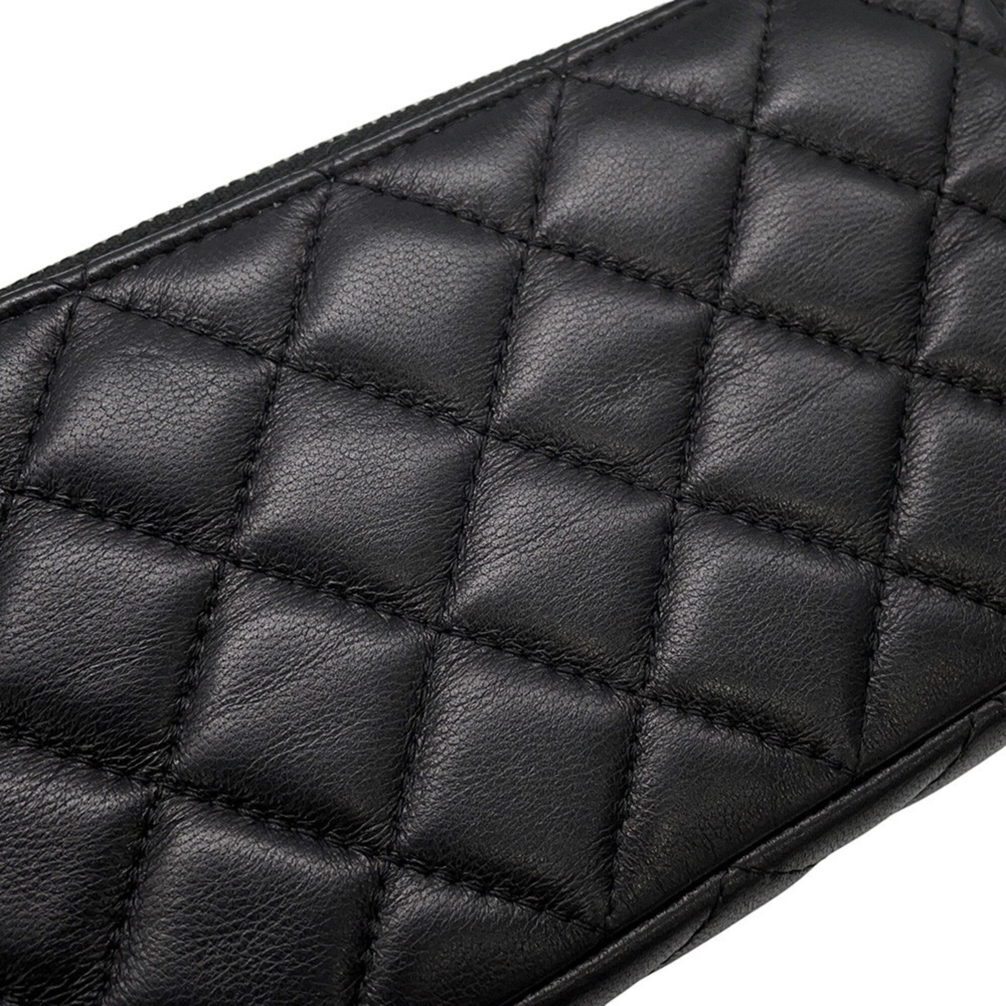 Chanel Black Leather Chain/Shoulder Wallet (Pre-Owned)