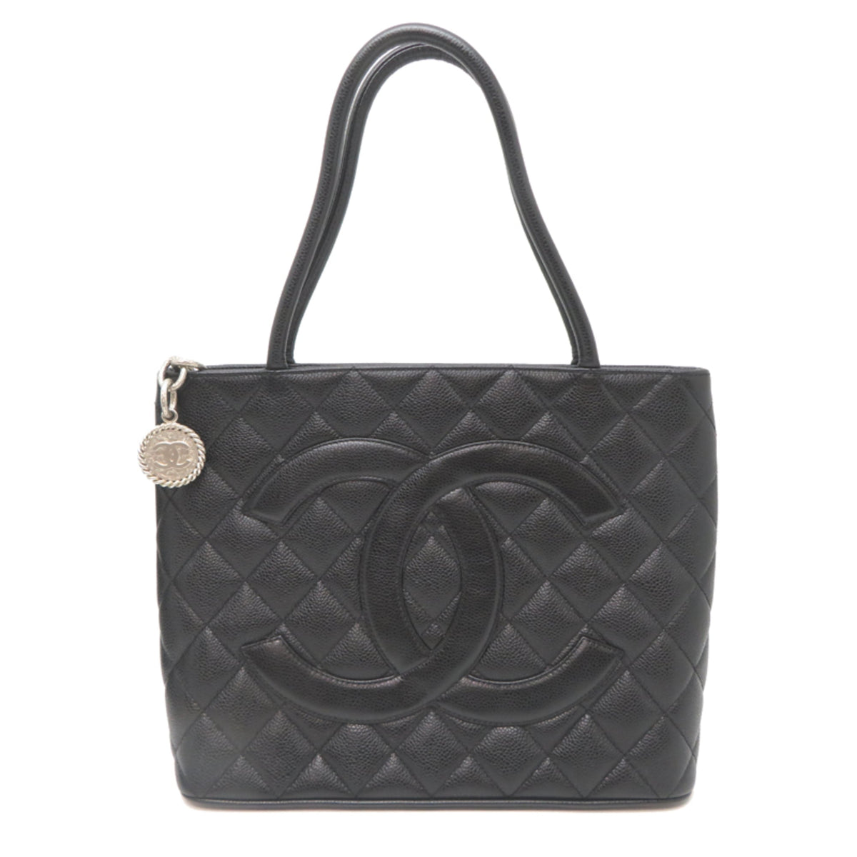 Chanel Black Grained Calfskin Tote Bag (Pre-Owned)