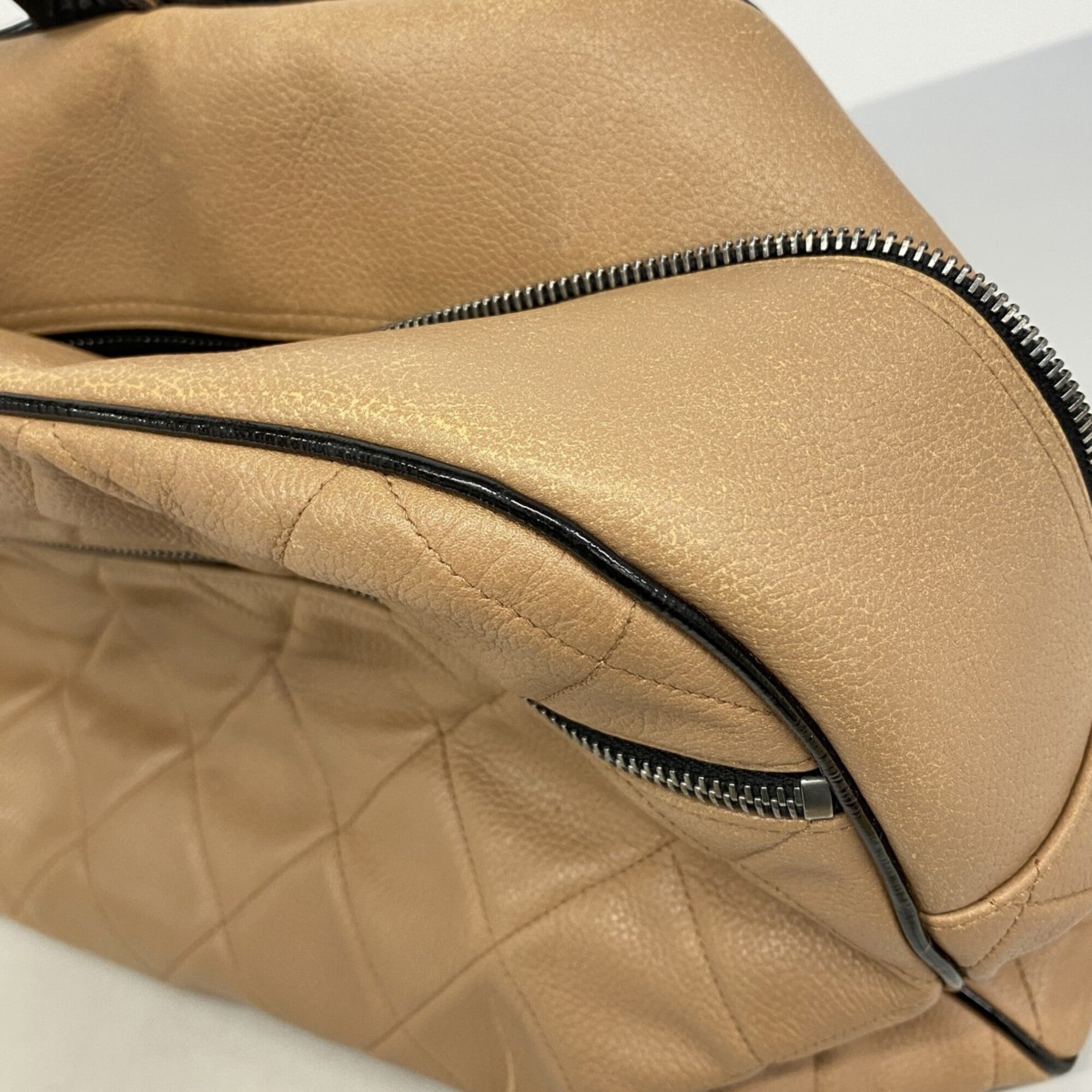 Chanel Brown Leather Boston Bag (Pre-Owned)