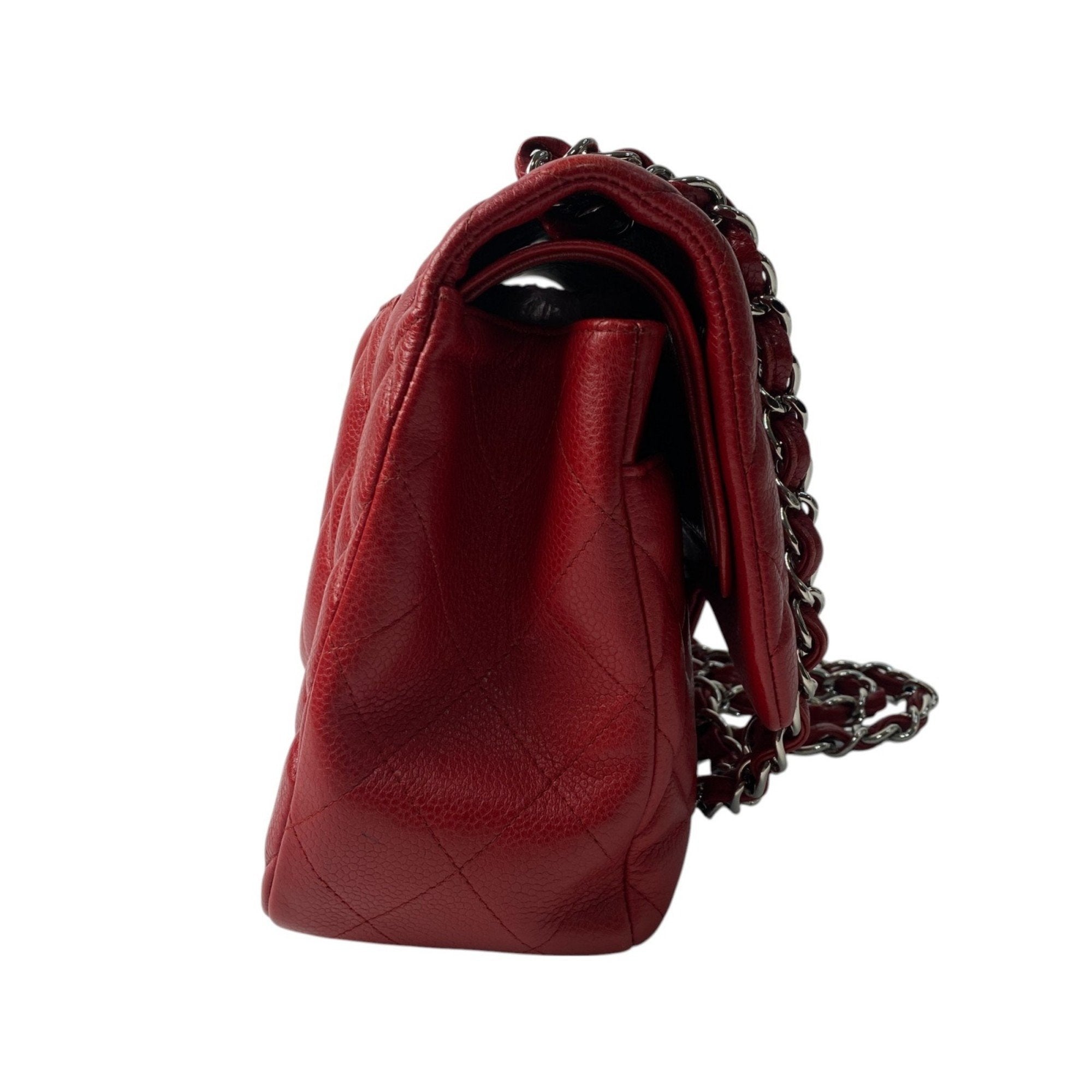 Chanel Matelasse Red Color Grained Calfskin Shoulder Bag (Pre-Owned)