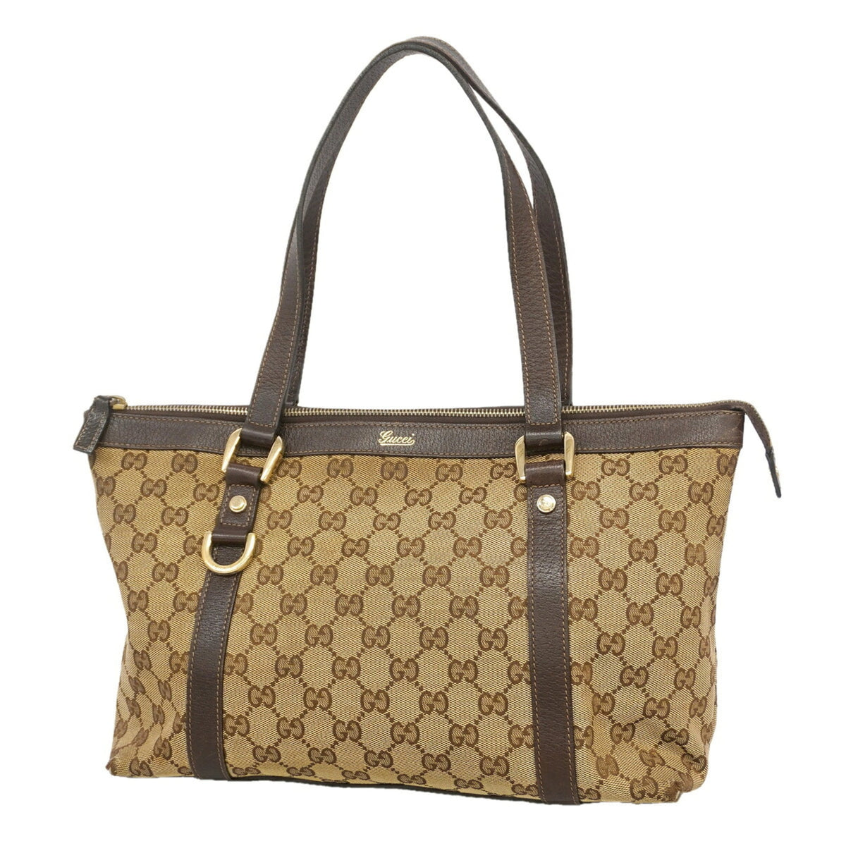 Gucci Brown Canvas Handbag (Pre-Owned)