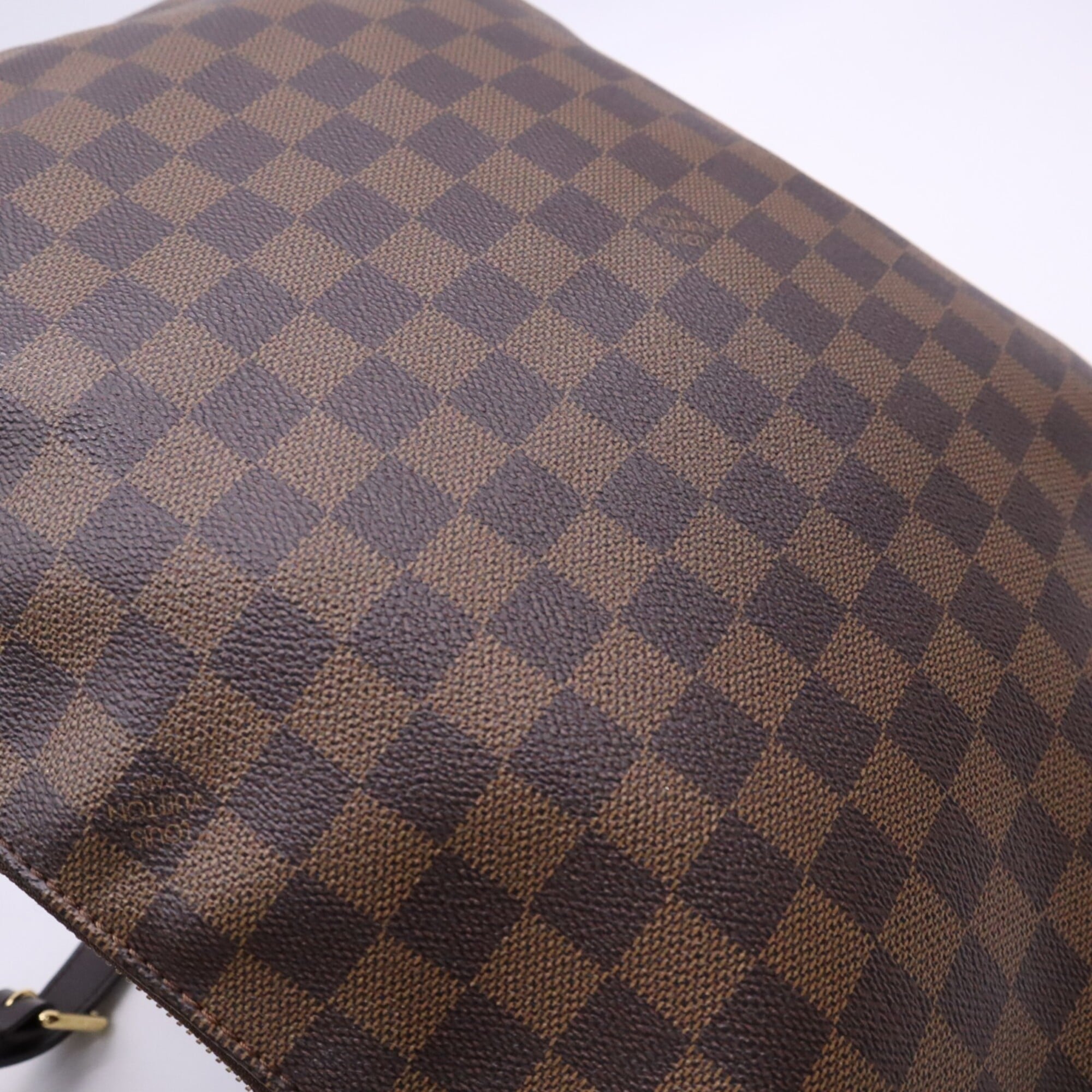 Louis Vuitton Damier Beige Brown Coated Canvas Leather Handbag (Pre-Owned)