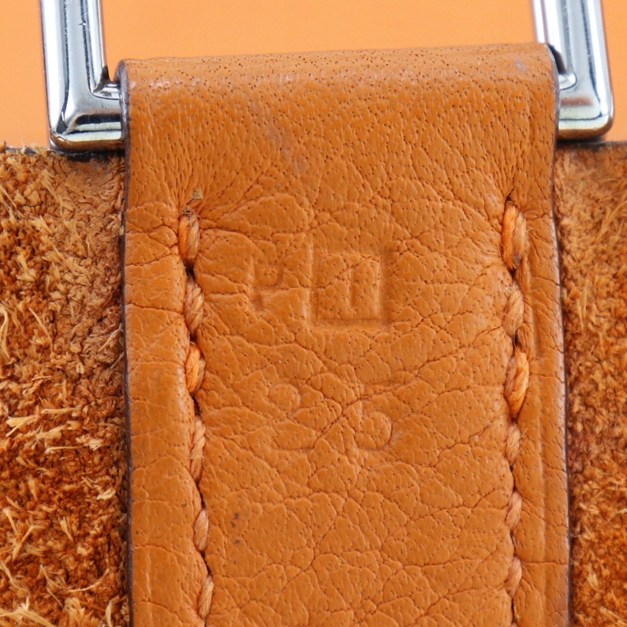 Hermes Orange Taurillon Clemence Leather Handbag (Pre-Owned)