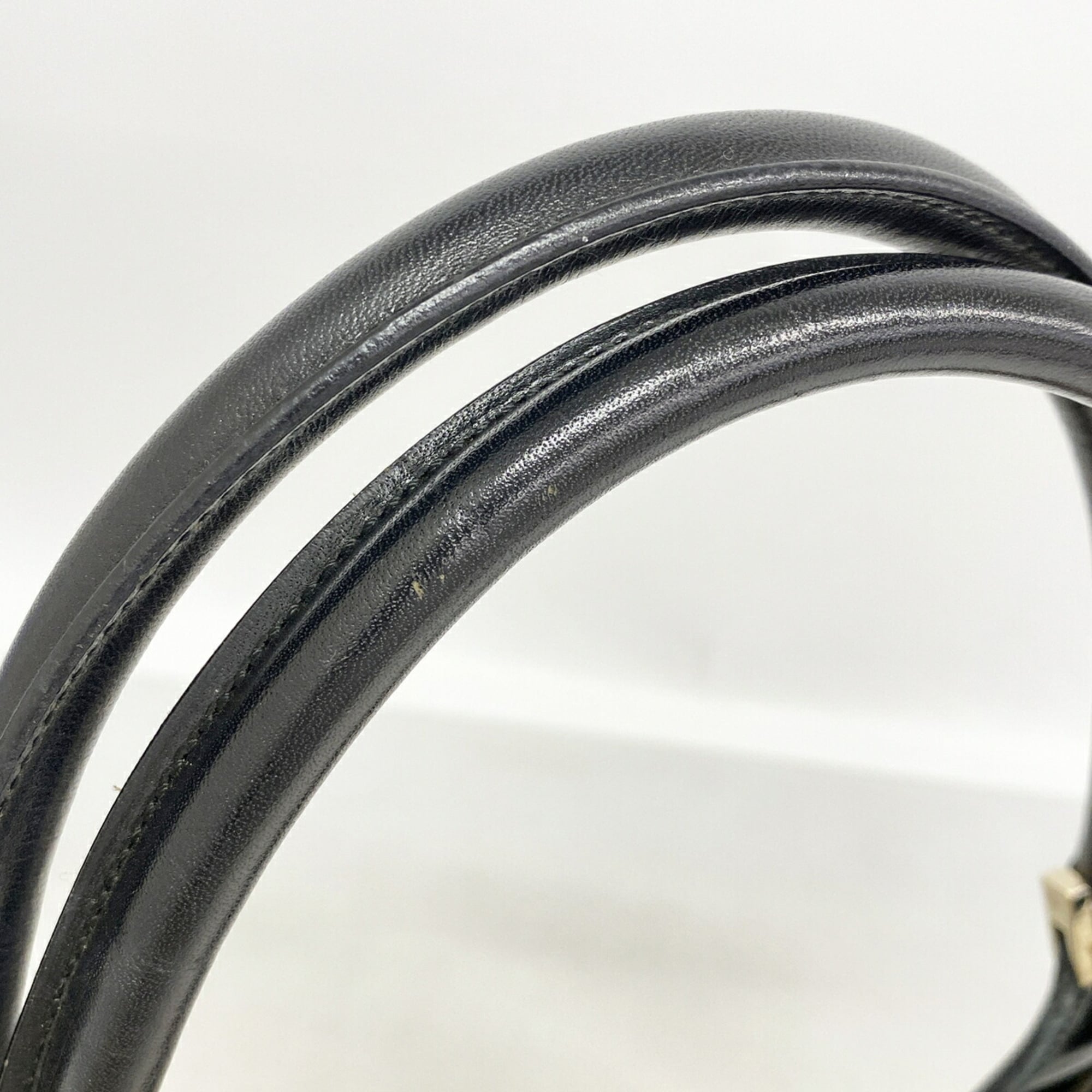 Gucci Black Brown Canvas Handbag (Pre-Owned)