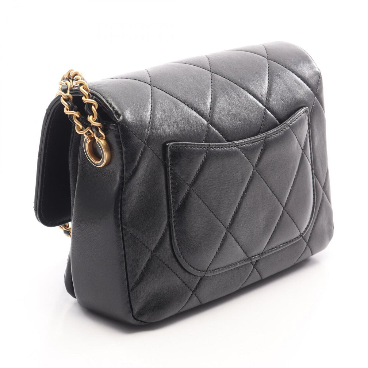 Chanel Black Leather Handbag Shoulder Bag (Pre-Owned)