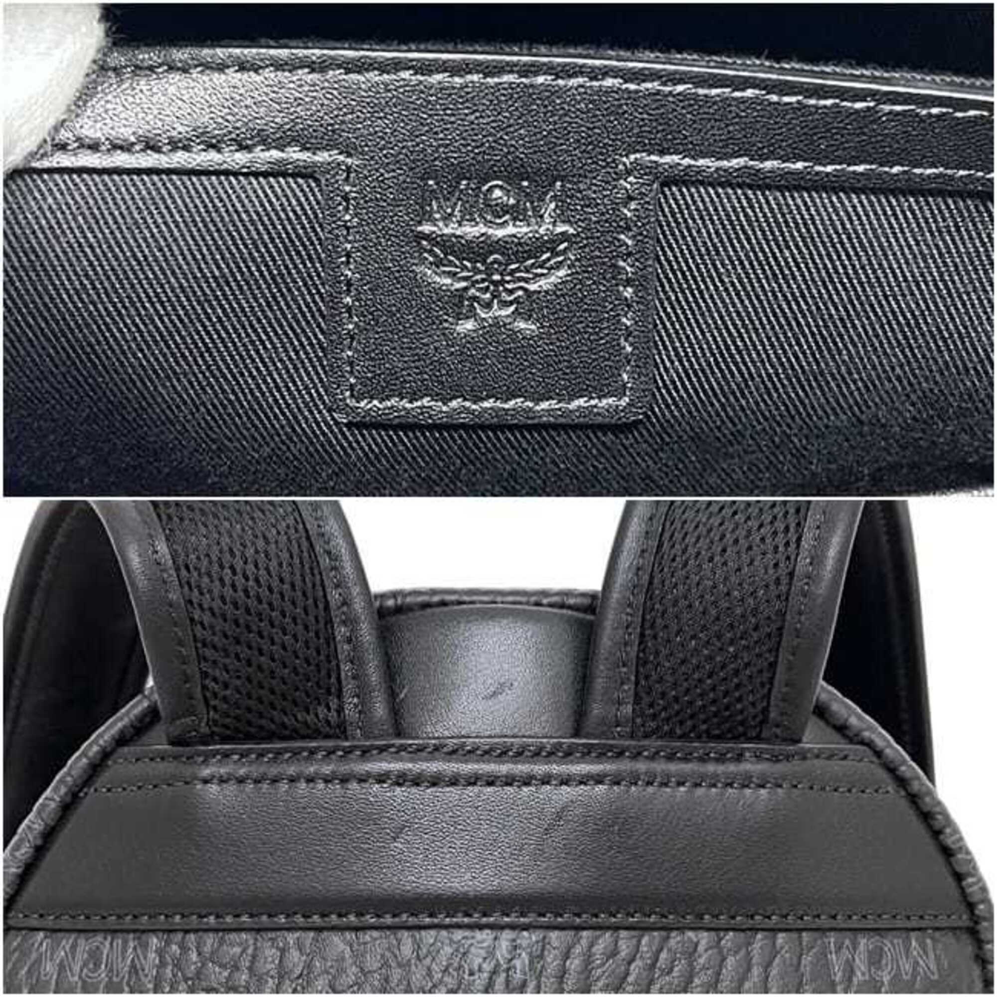 Mcm Black Leather Backpack (Pre-Owned)