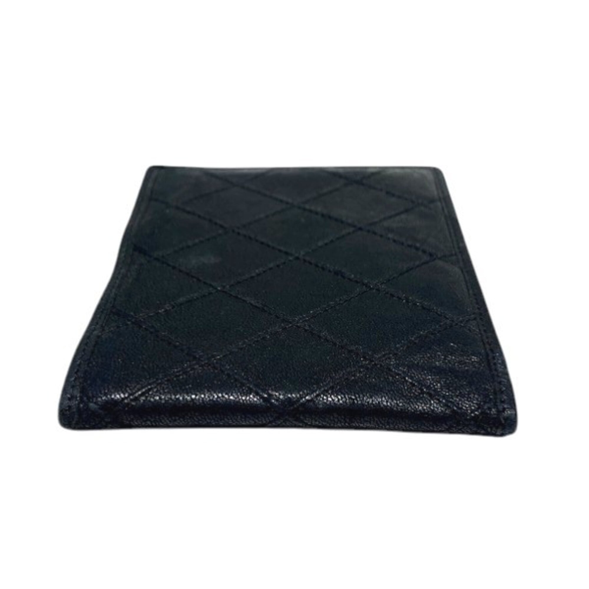 Chanel Black Leather Wallet (Bi-Fold) (Pre-Owned)