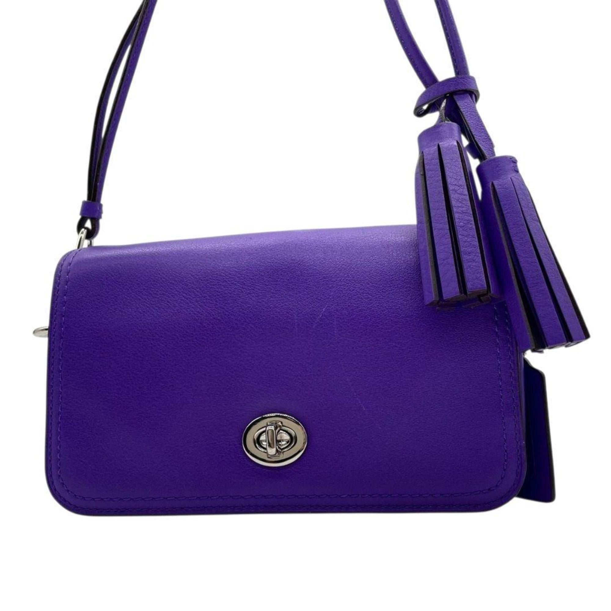 Coach Purple Leather Shoulder Bag (Pre-Owned)