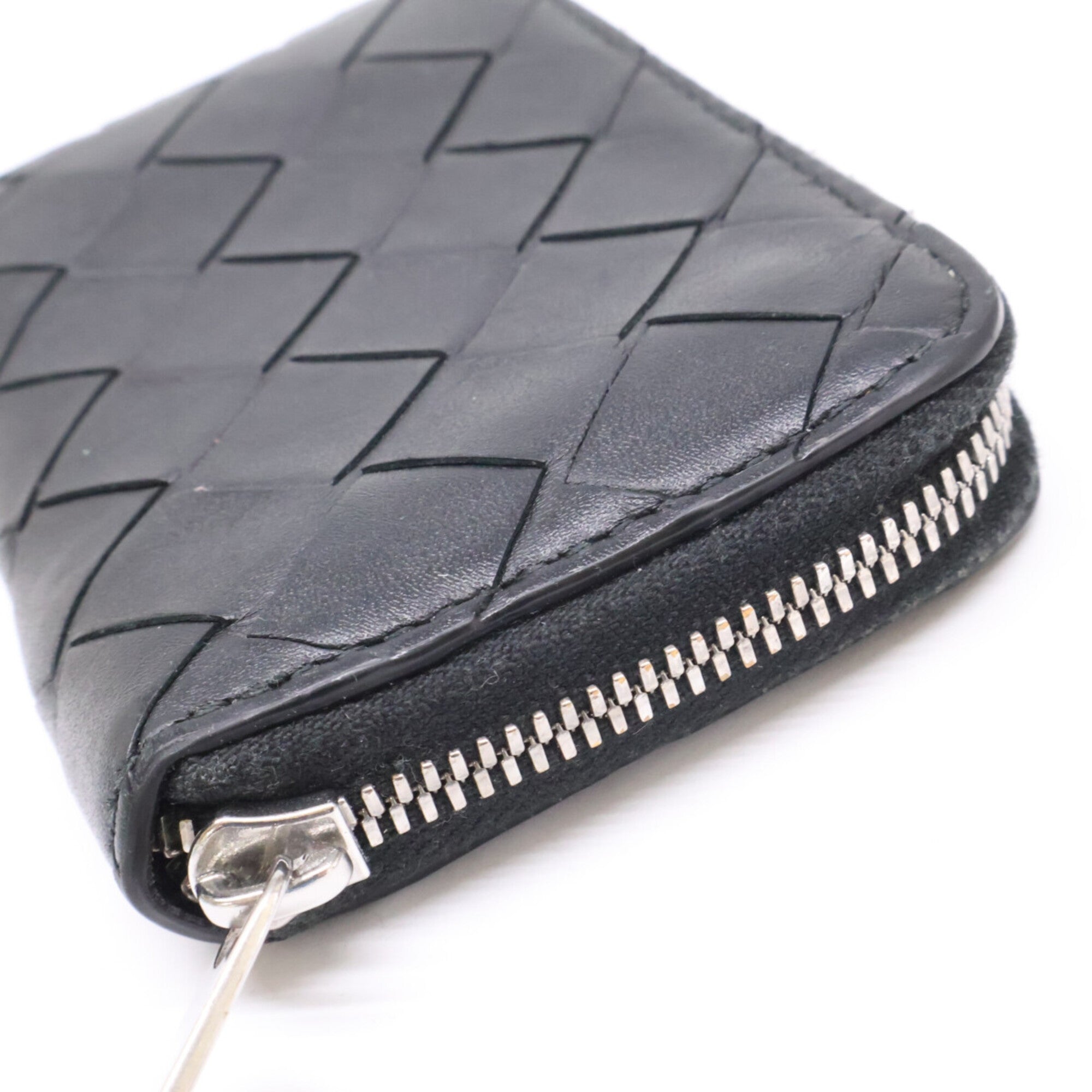 Bottega Veneta Black Leather Long Wallet (Bi-Fold) (Pre-Owned)