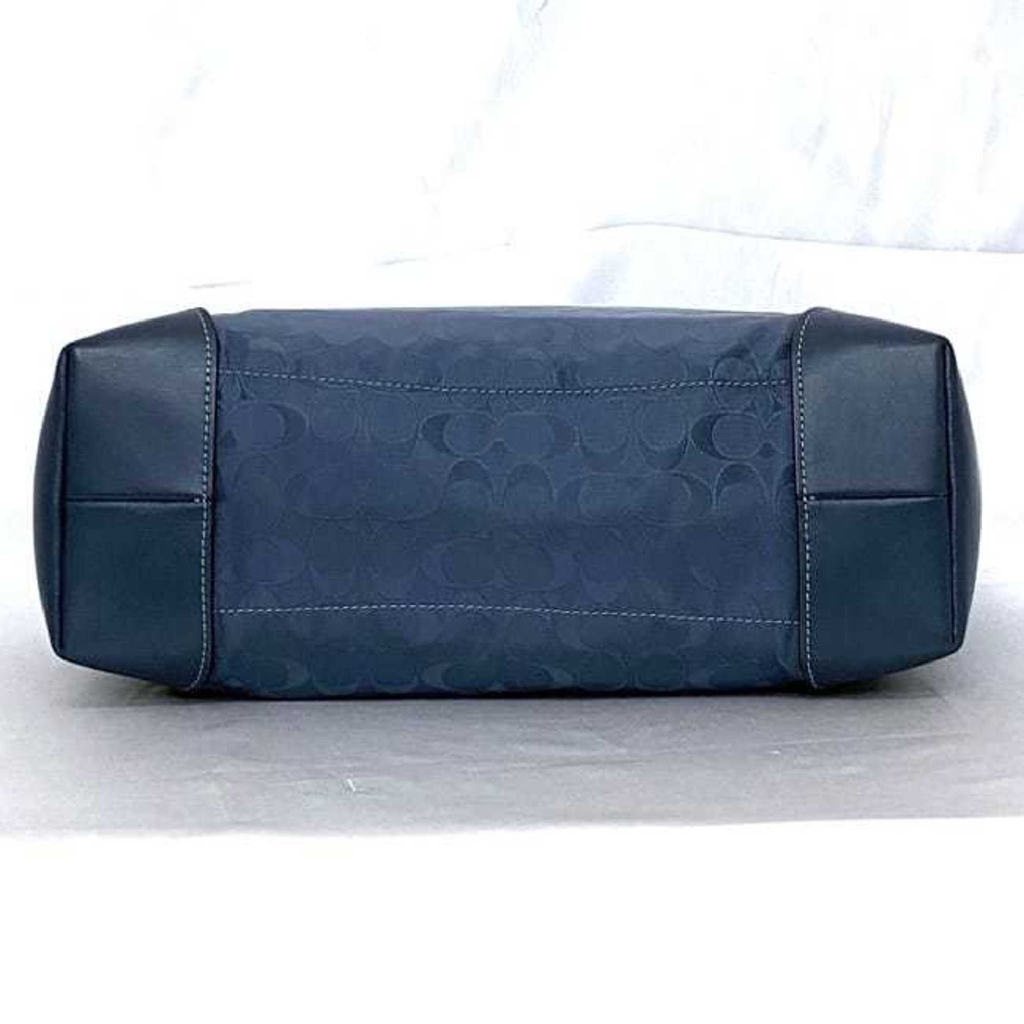 Coach Nylon Leather Tote Bag (Pre-Owned)