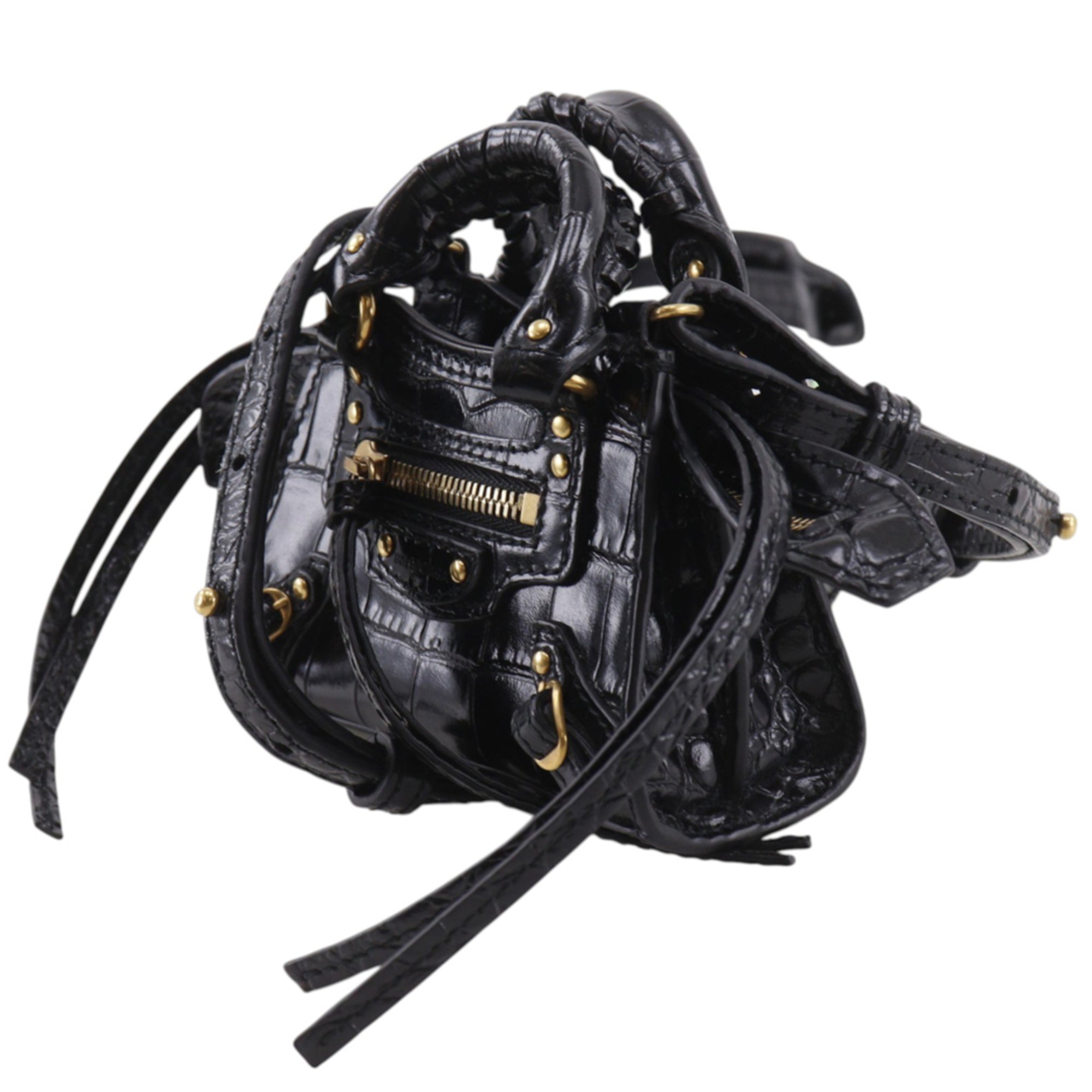Balenciaga Black Leather Pochette Shoulder Bag (Pre-Owned)