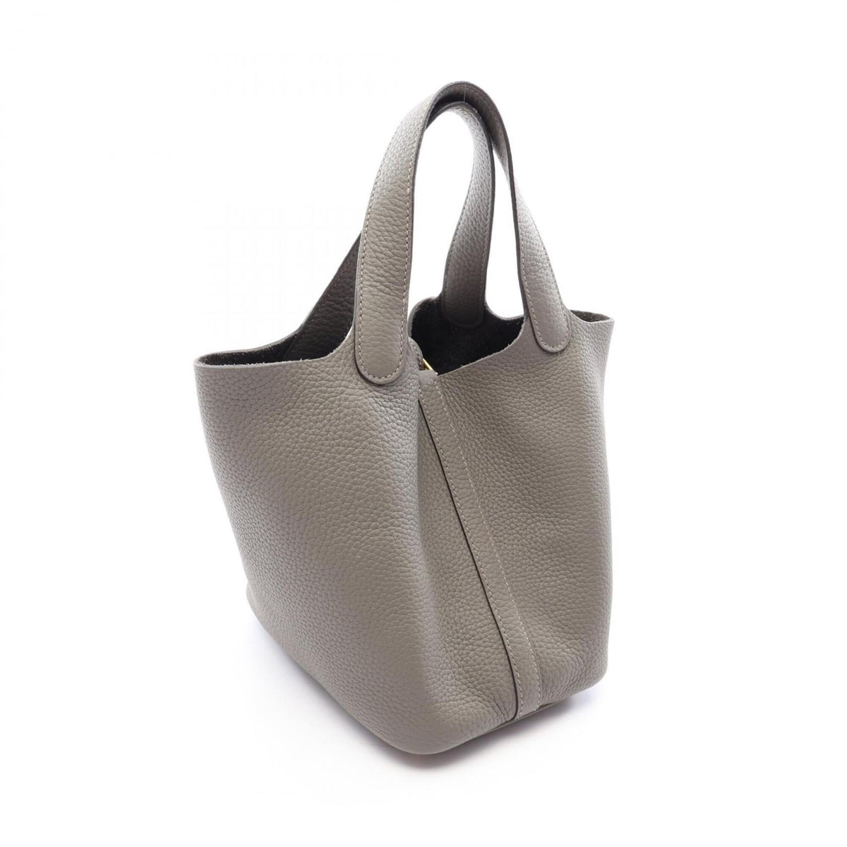 Hermes Gray Taurillon Clemence Leather Leather Handbag (Pre-Owned)