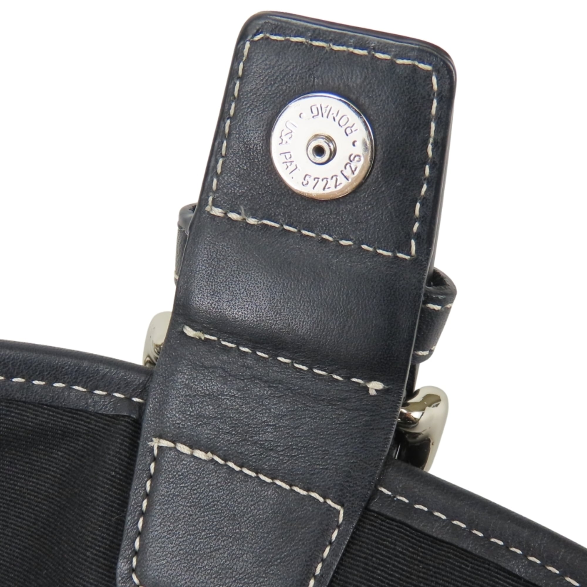 Coach Black Gray Canvas Leather Shoulder Bag (Pre-Owned)