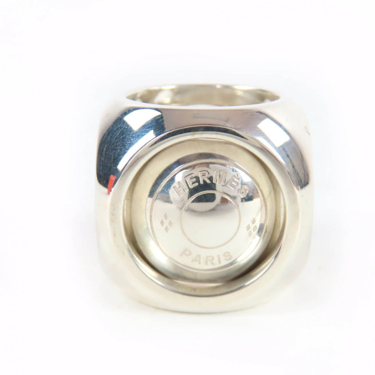 Hermes Sellier Silver Silver 925 Band Ring (Pre-Owned)