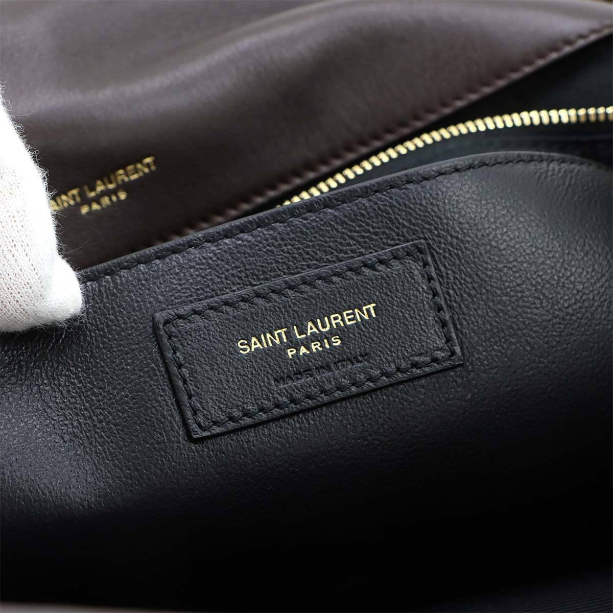 Saint Laurent Brown Leather Handbag Shoulder Bag (Pre-Owned)