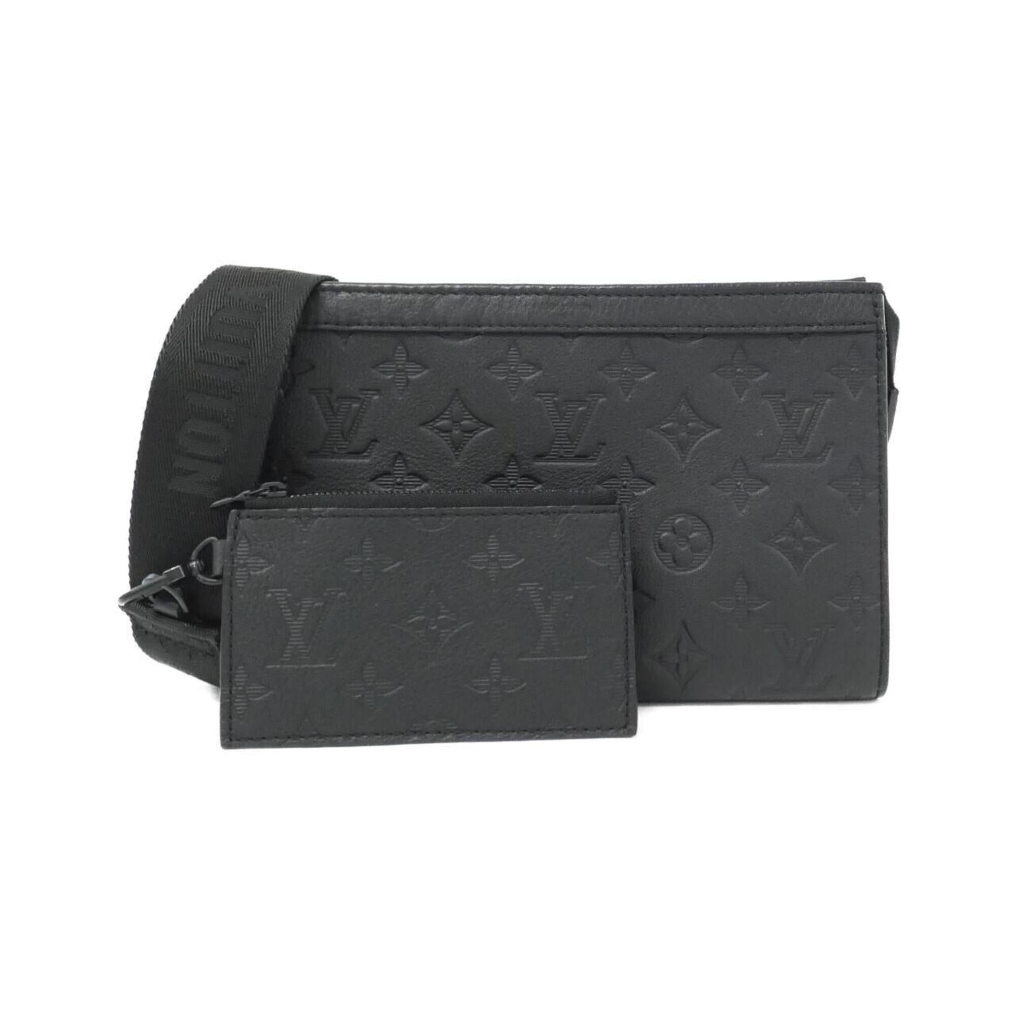 Louis Vuitton Black Leather Pouch Shoulder Bag (Pre-Owned)