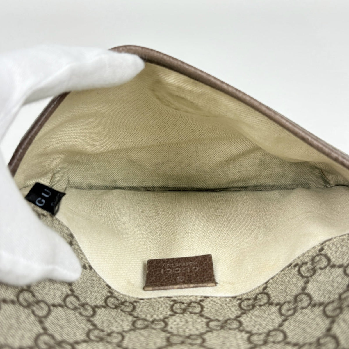 Gucci Brown Coated Canvas Leather Fanny Pack Sling Bag (Pre-Owned)