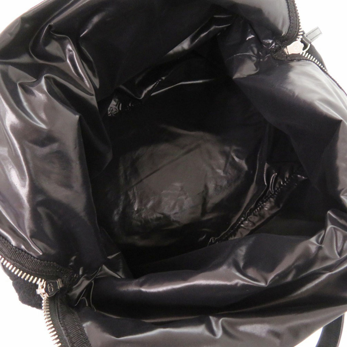 Chanel Black Wool Leather Shoulder Bag (Pre-Owned)