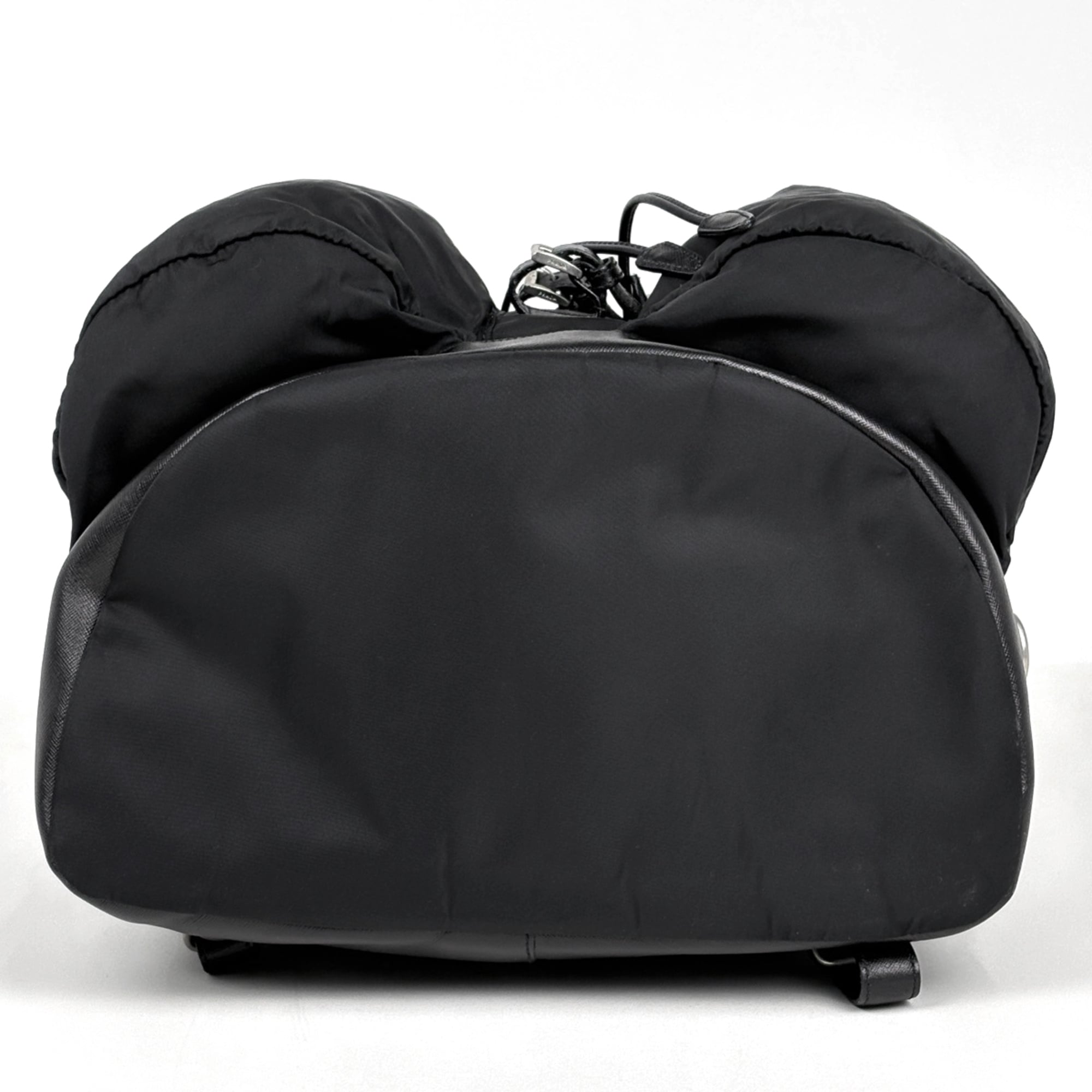 Prada Black Nylon Leather Backpack (Pre-Owned)