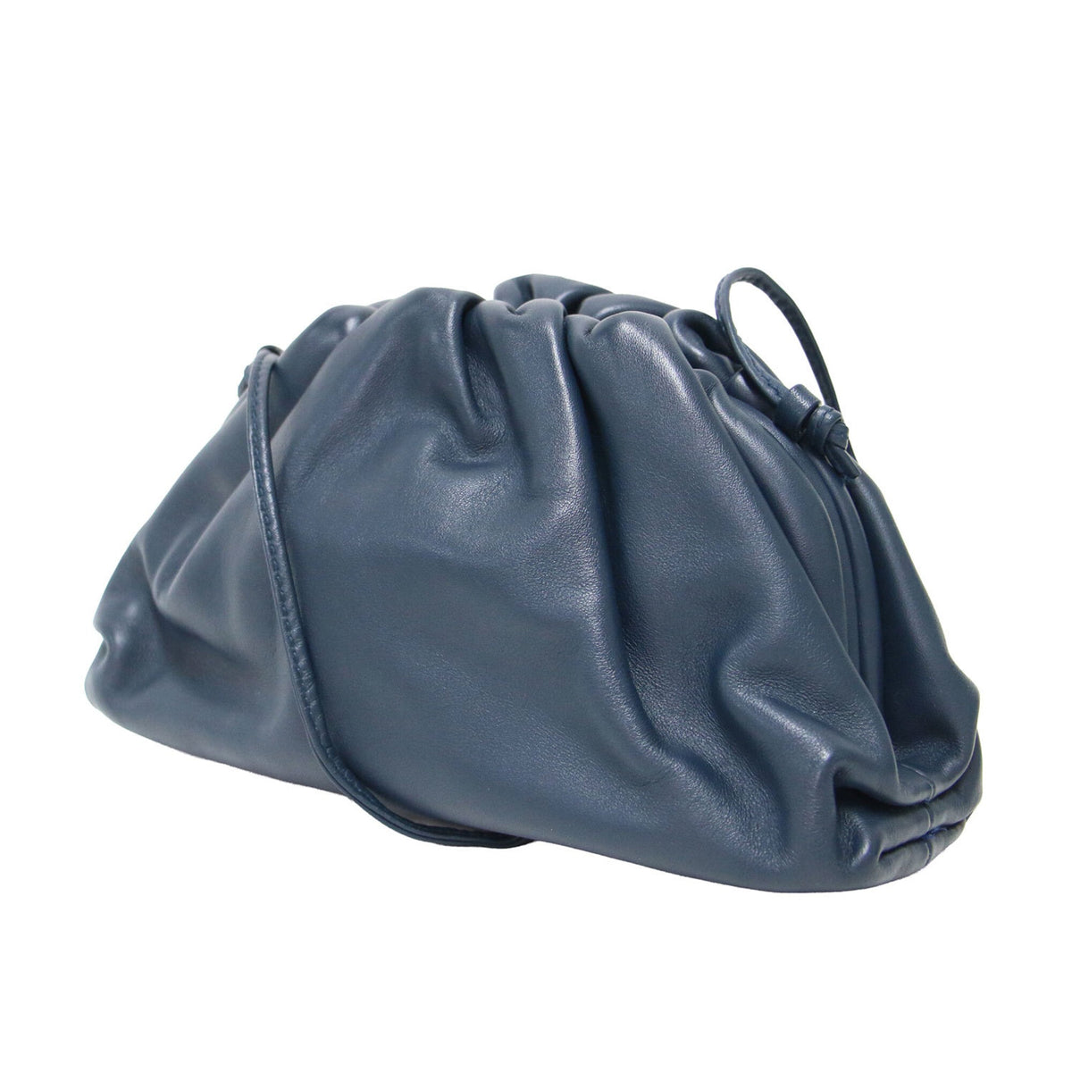 Bottega Veneta Navy Leather Pochette Shoulder Bag (Pre-Owned)