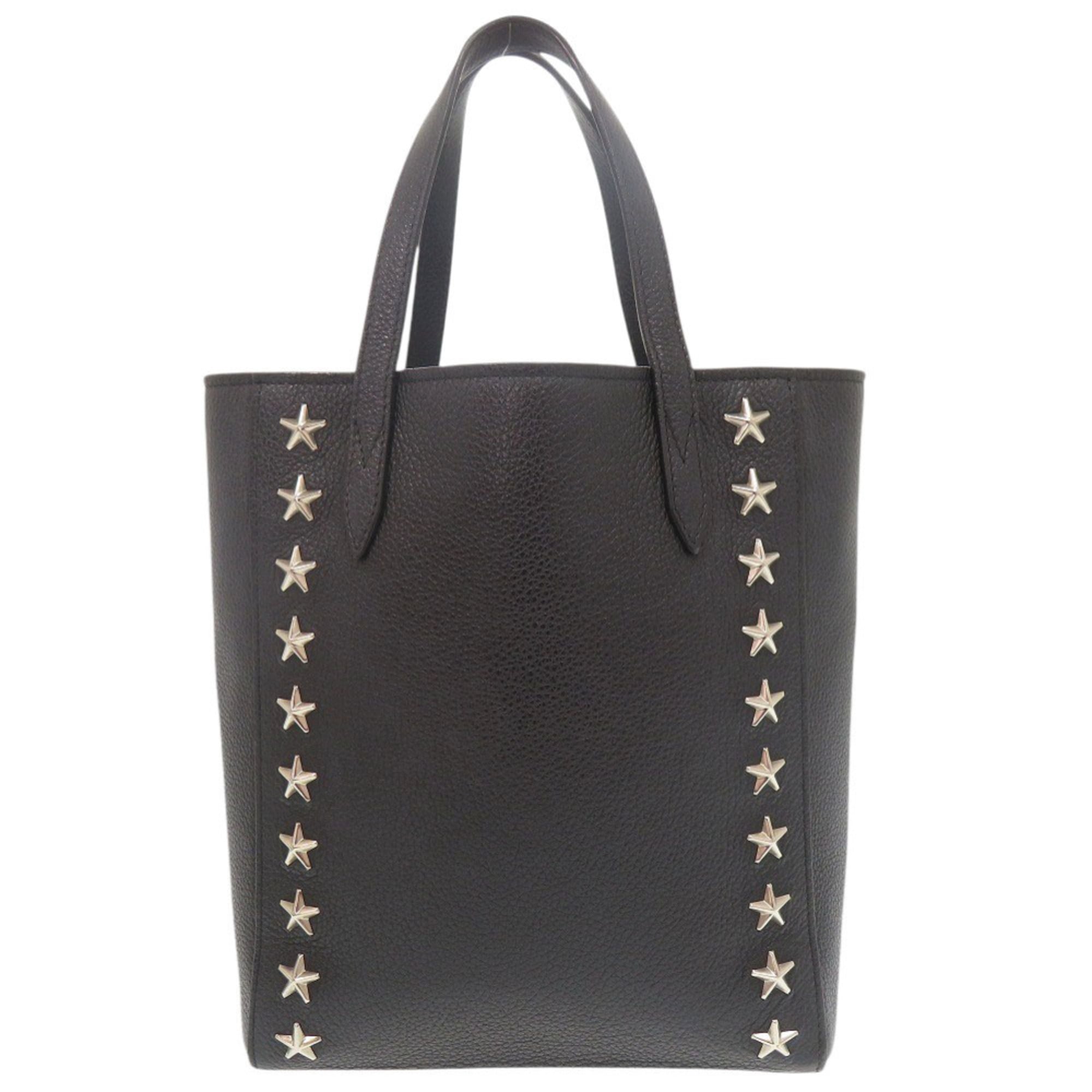 Jimmy Choo Black Leather Shoulder Bag Tote Bag (Pre-Owned)