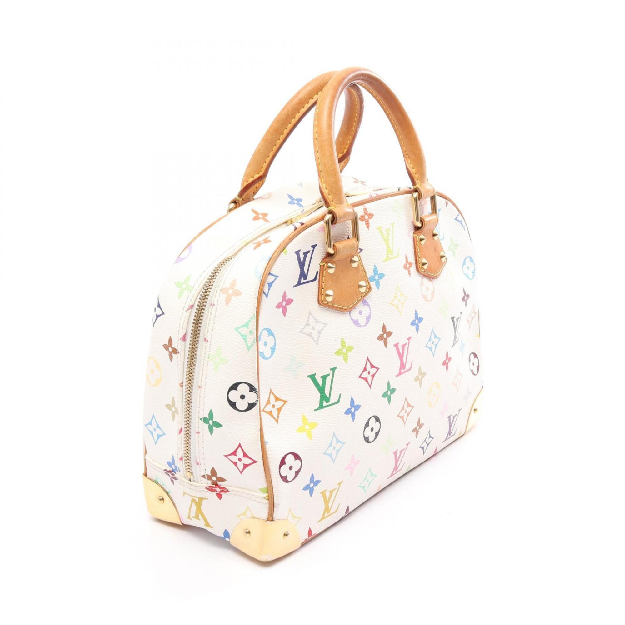 Louis Vuitton Multi-Color White Coated Canvas Leather Handbag (Pre-Owned)