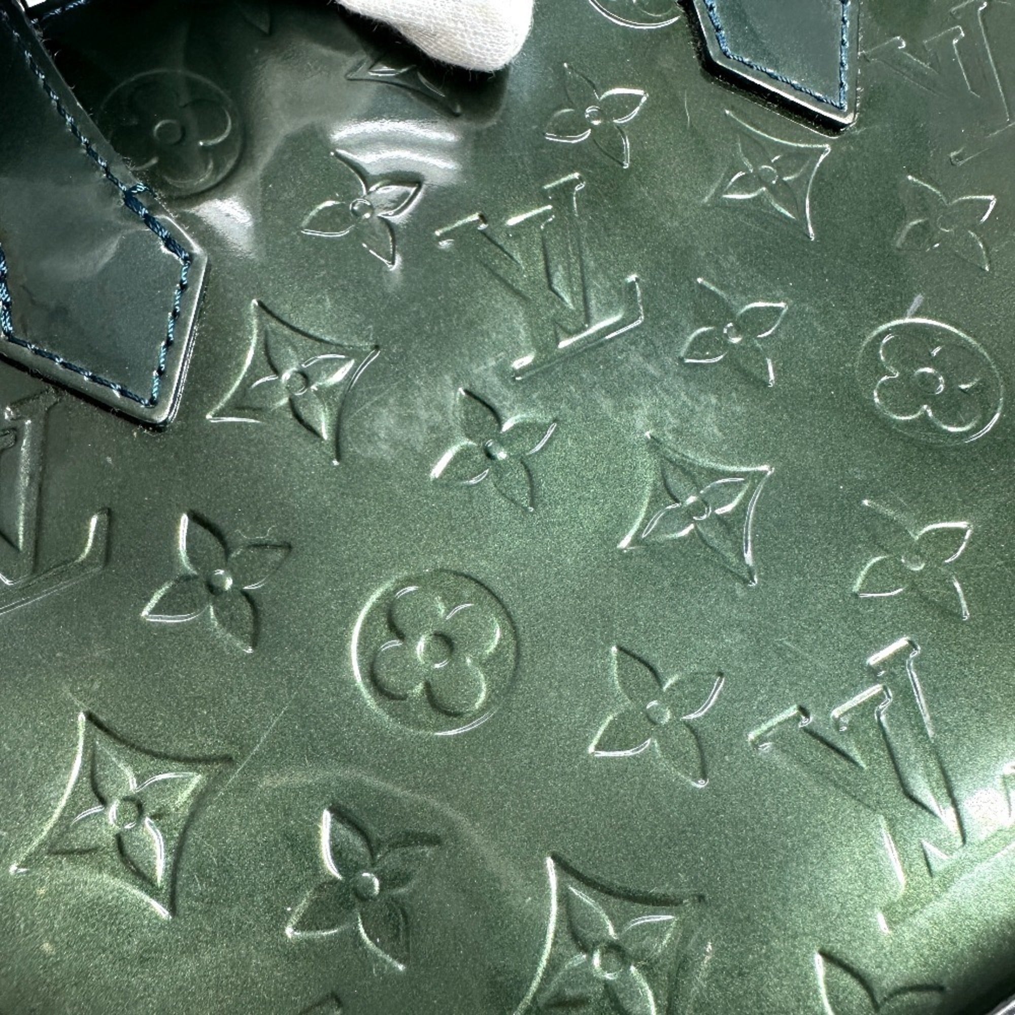 Louis Vuitton Monogram Vernis Blue Nuit Green Monogram Vernis Handbag Tote Bag (Pre-Owned)