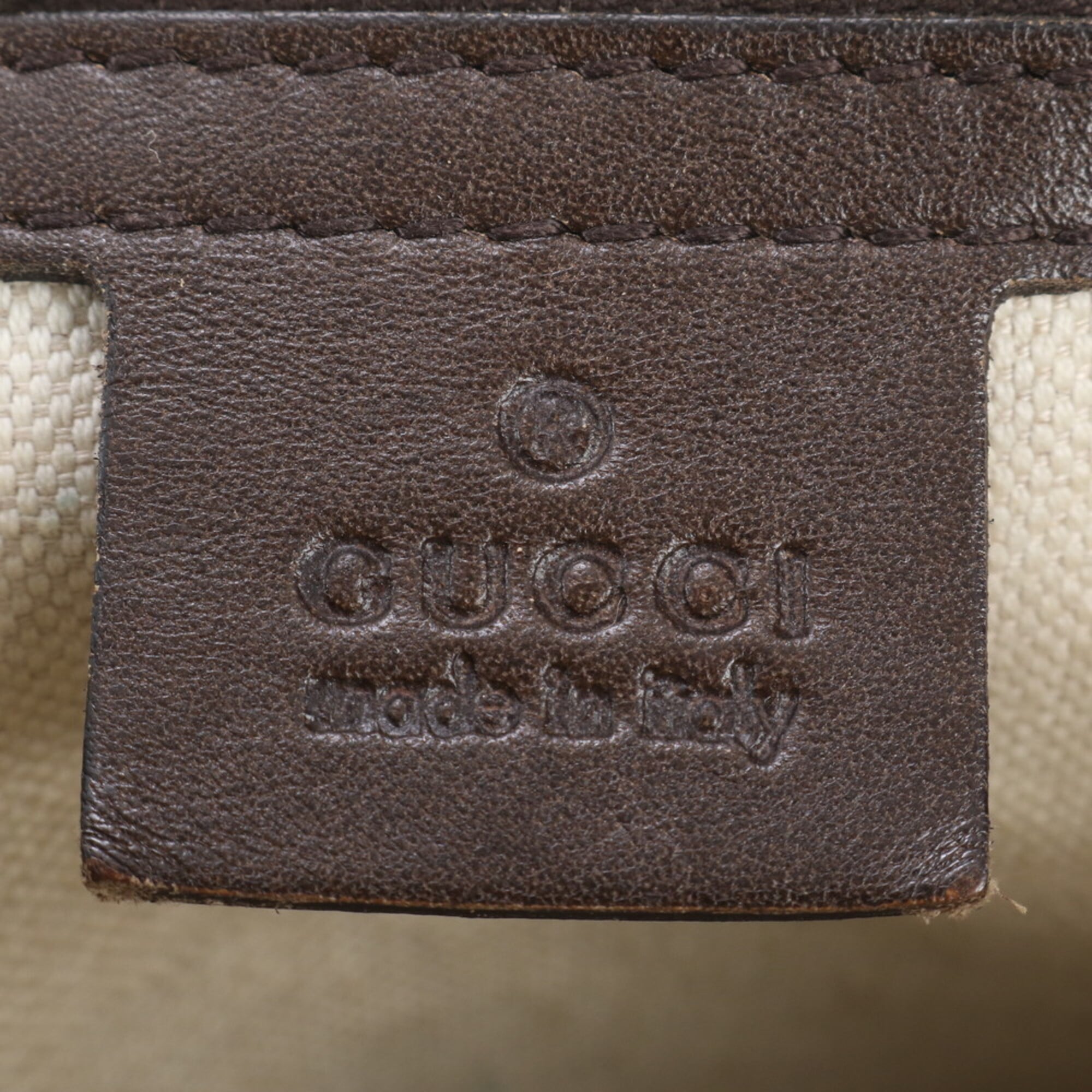 Gucci Brown Leather Canvas Boston Bag Handbag Shoulder Bag (Pre-Owned)