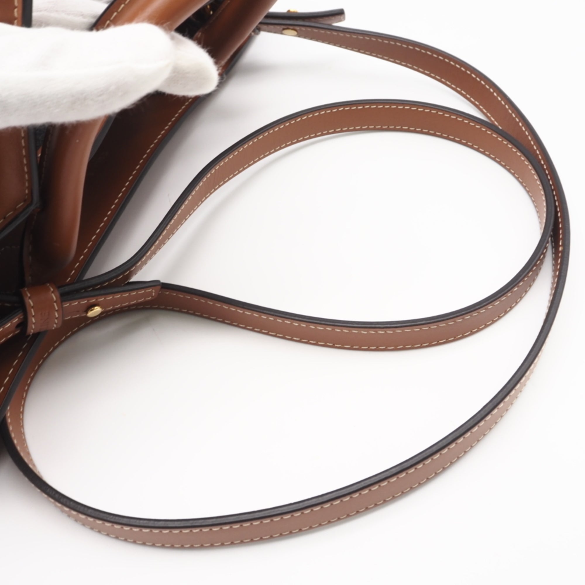 Celine Gray Brown Cotton Leather Handbag (Pre-Owned)