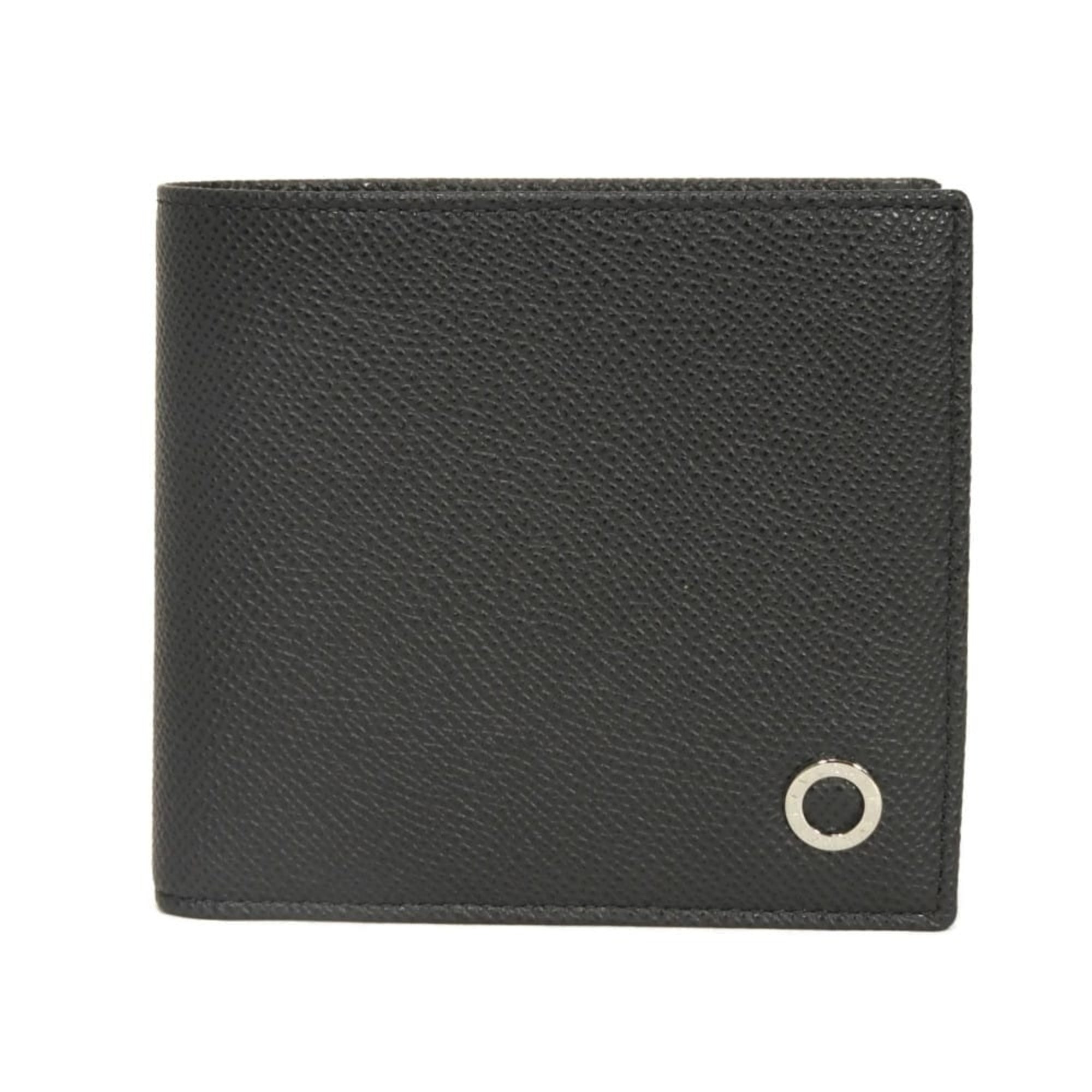 Bvlgari Black Emerald Green Leather Wallet (Bi-Fold) (Pre-Owned)