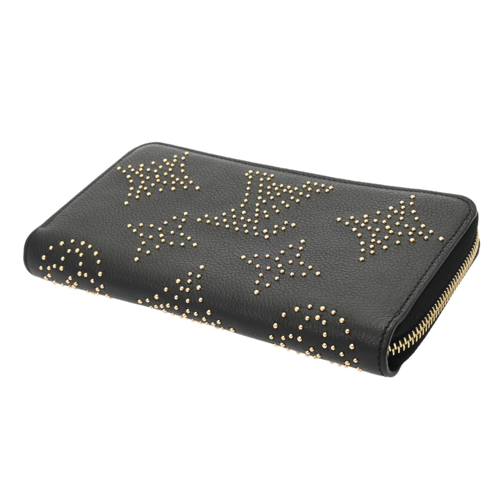 Louis Vuitton Noir Leather Long Wallet (Bi-Fold) (Pre-Owned)
