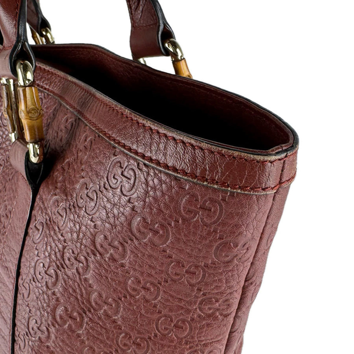 Gucci Brown Leather Tote Bag (Pre-Owned)