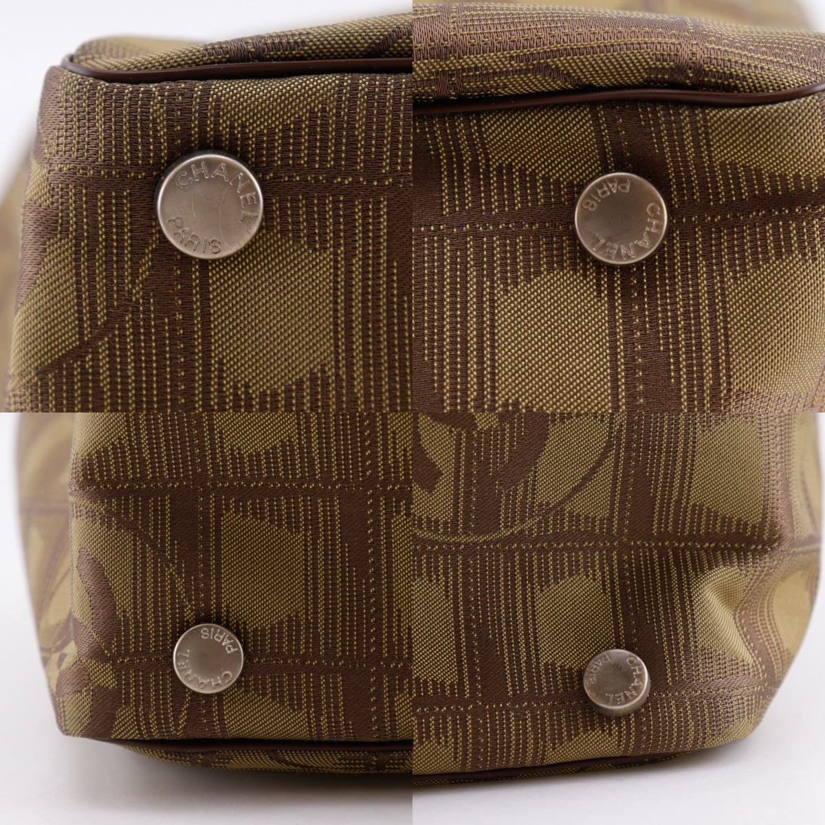 Chanel Khaki Nylon Canvas Tote Bag (Pre-Owned)
