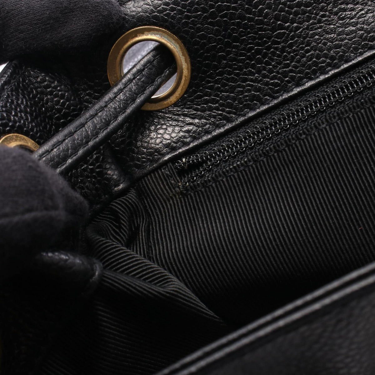 Chanel Black Grained Calfskin Backpack Handbag (Pre-Owned)