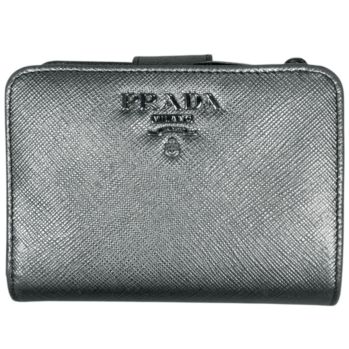 Prada Silver Saffiano Wallet (Bi-Fold) (Pre-Owned)