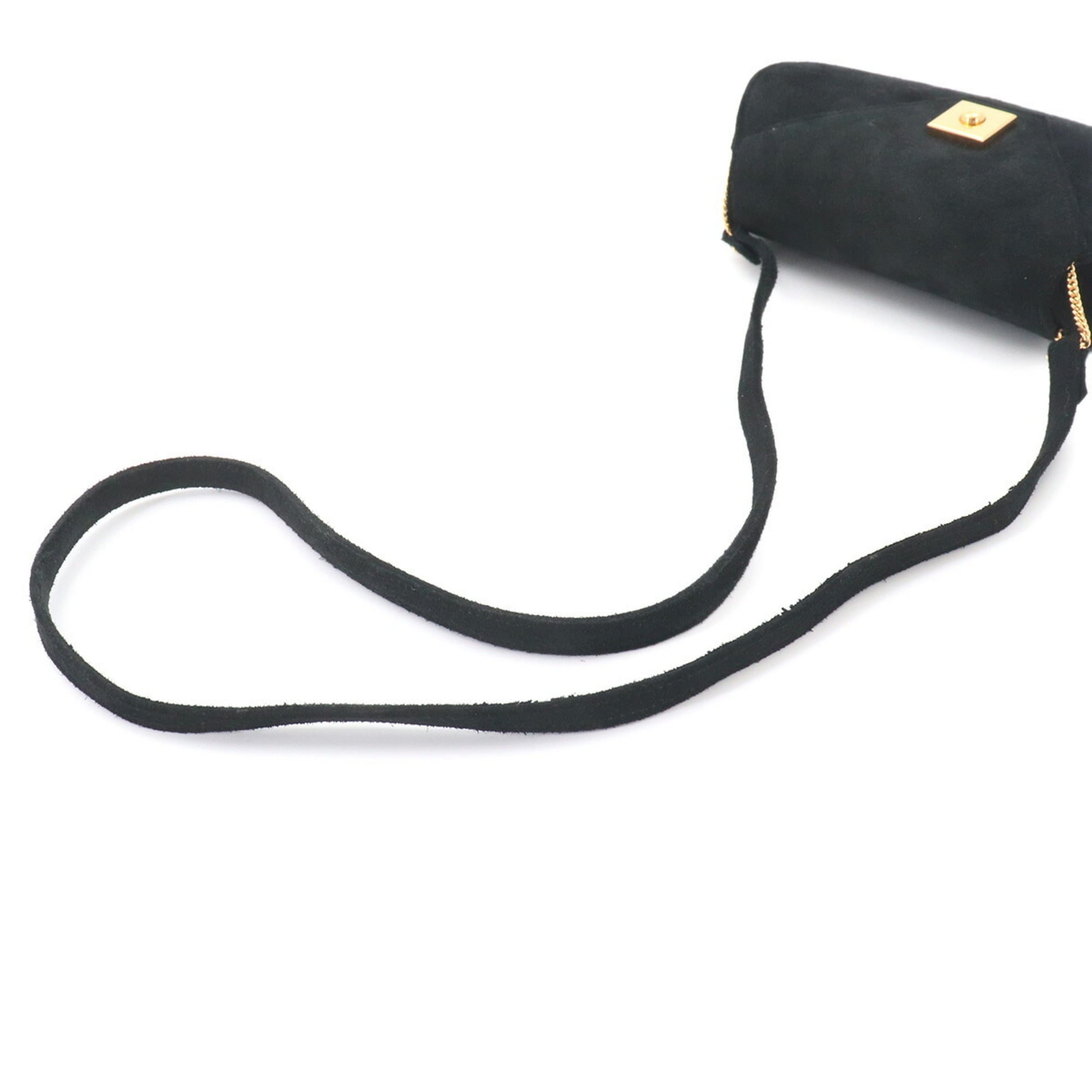 Hermes Black Suede Handbag Shoulder Bag (Pre-Owned)