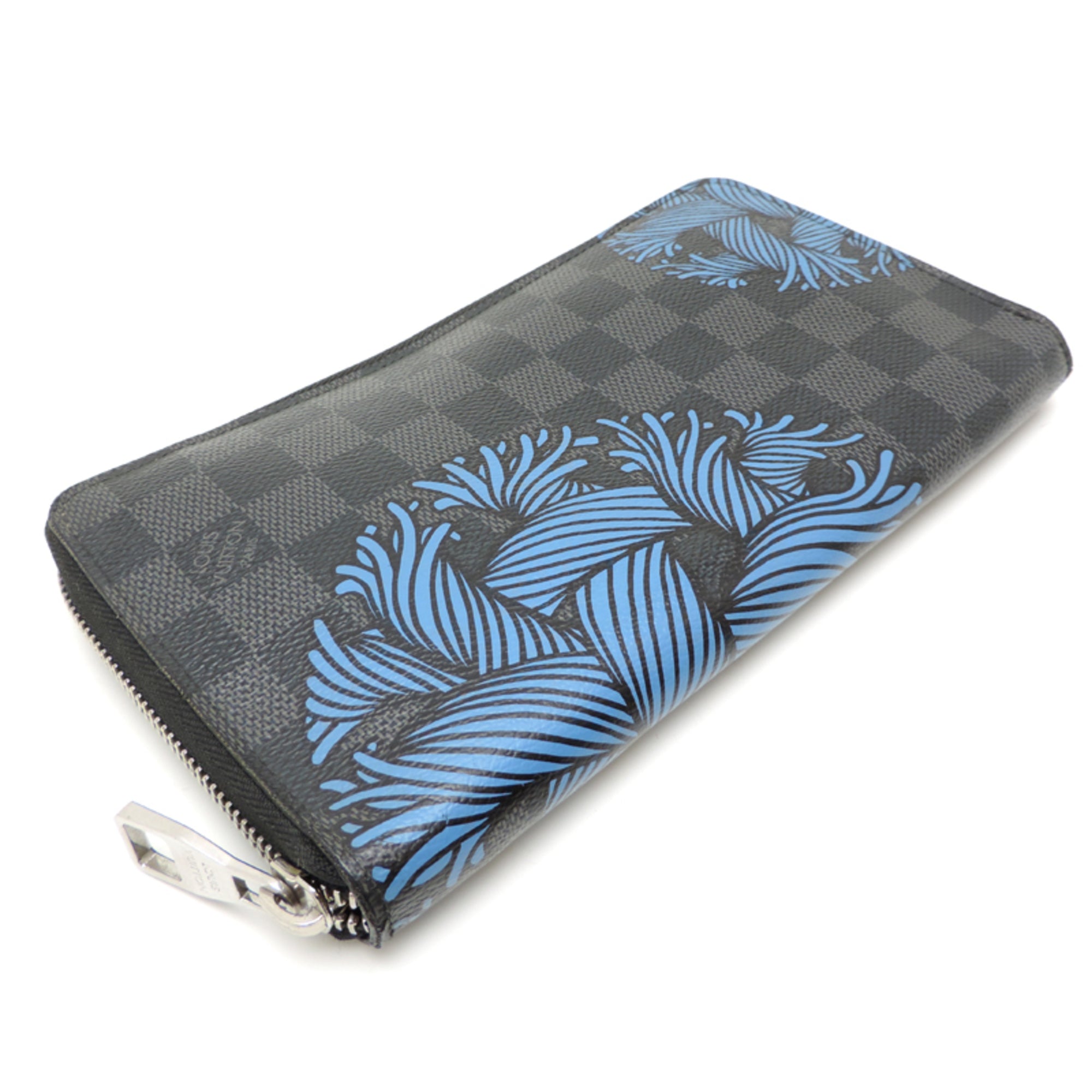 Louis Vuitton Black Blue Noir Damier Graphite Long Wallet (Bi-Fold) (Pre-Owned)